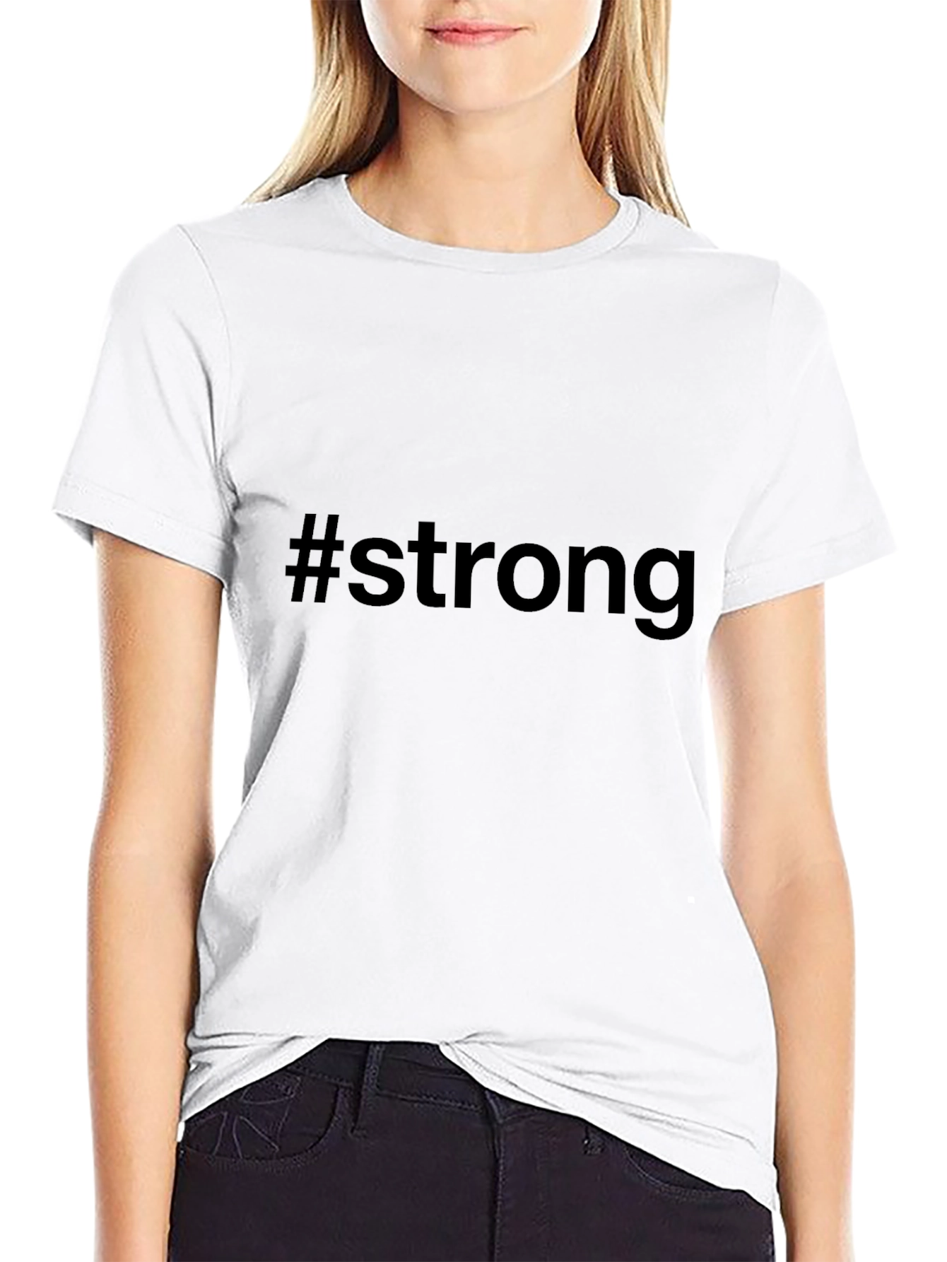 #Strong Black T-Shirt - Bold Statement Tee