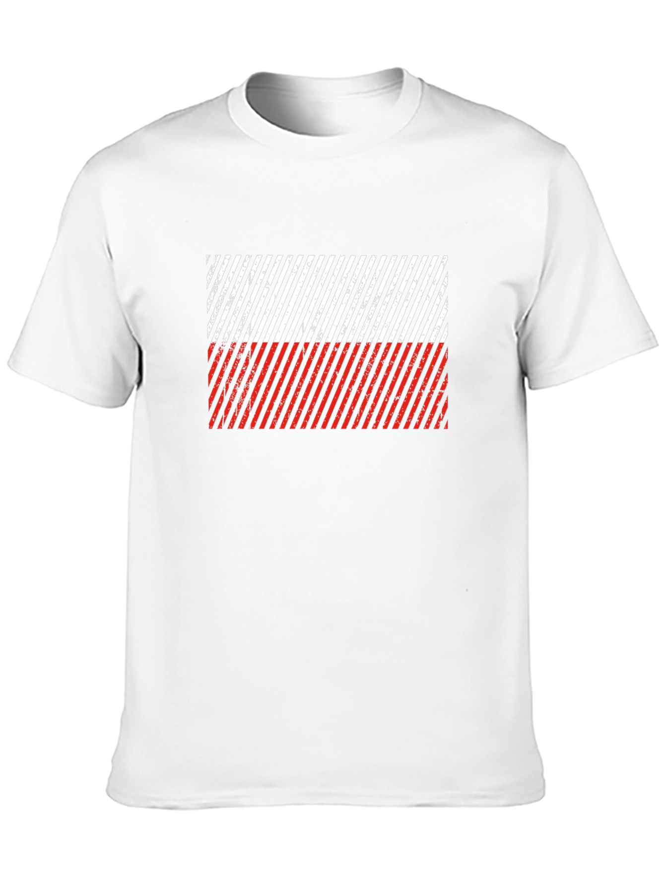 Poland Flag Diagonal Stripe Black T-Shirt