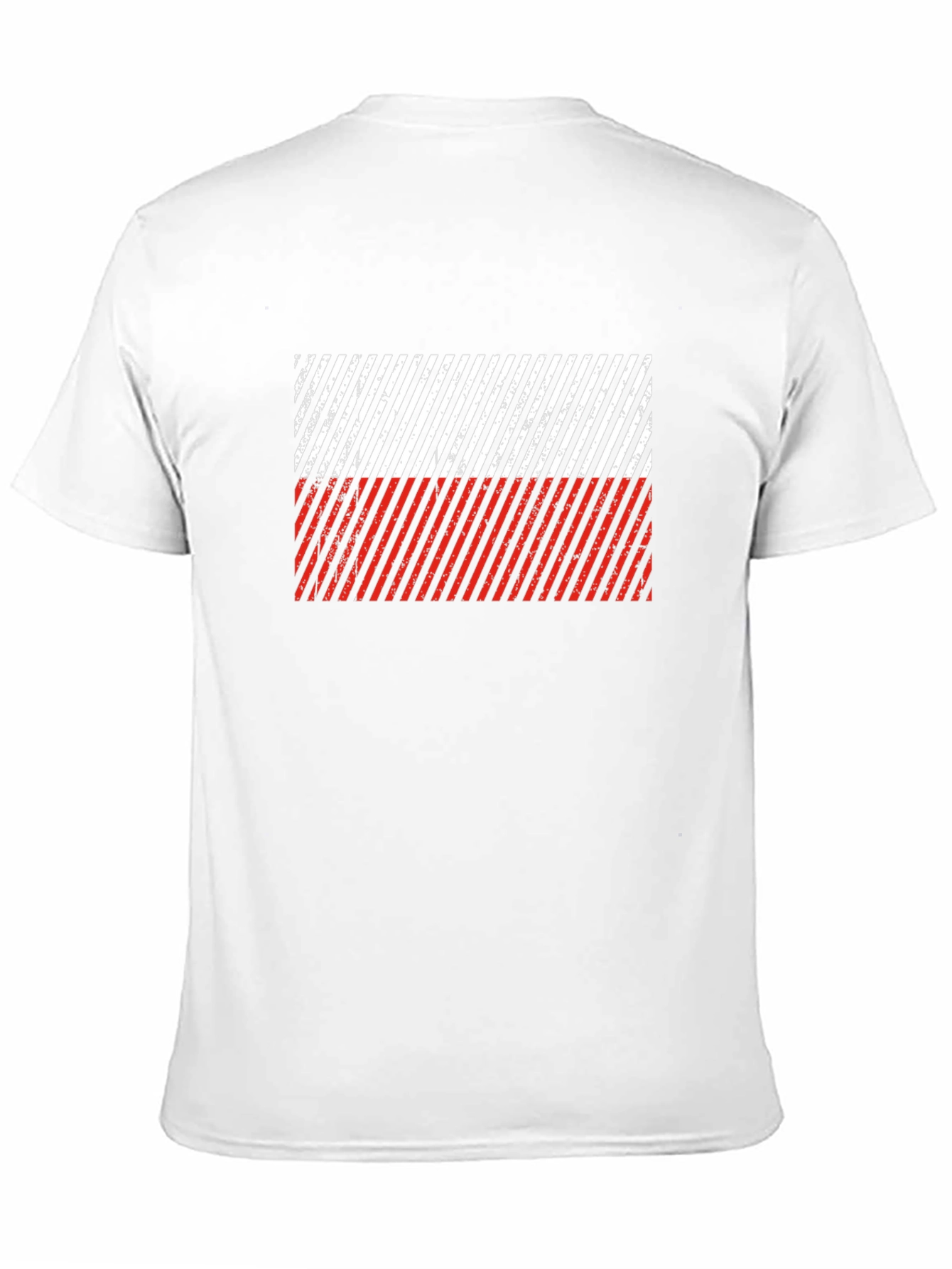 Poland Flag Diagonal Stripe Black T-Shirt