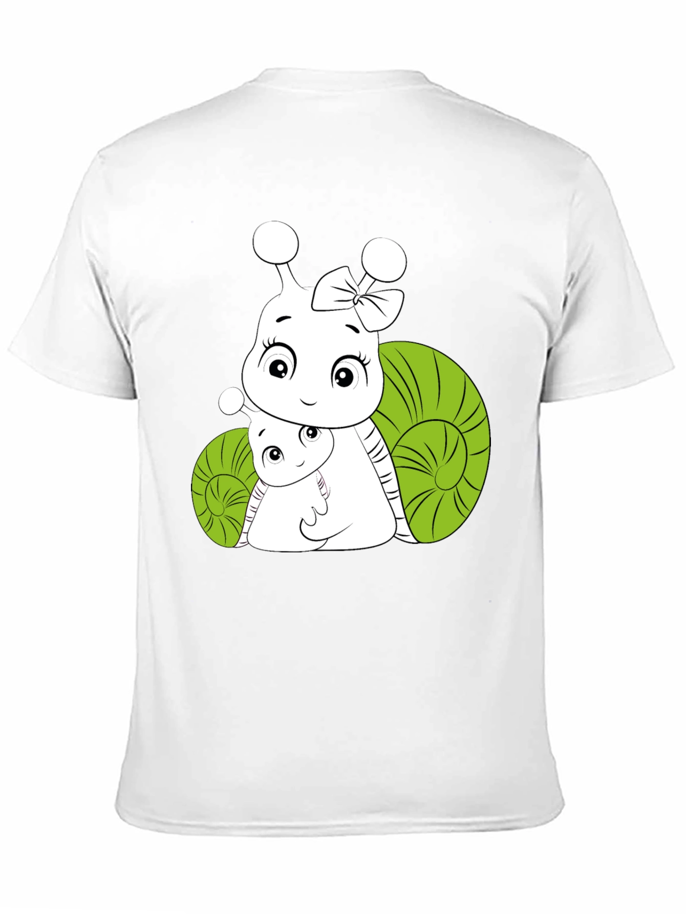 Snail Family Graphic Tee - Black Cotton T-Shirt