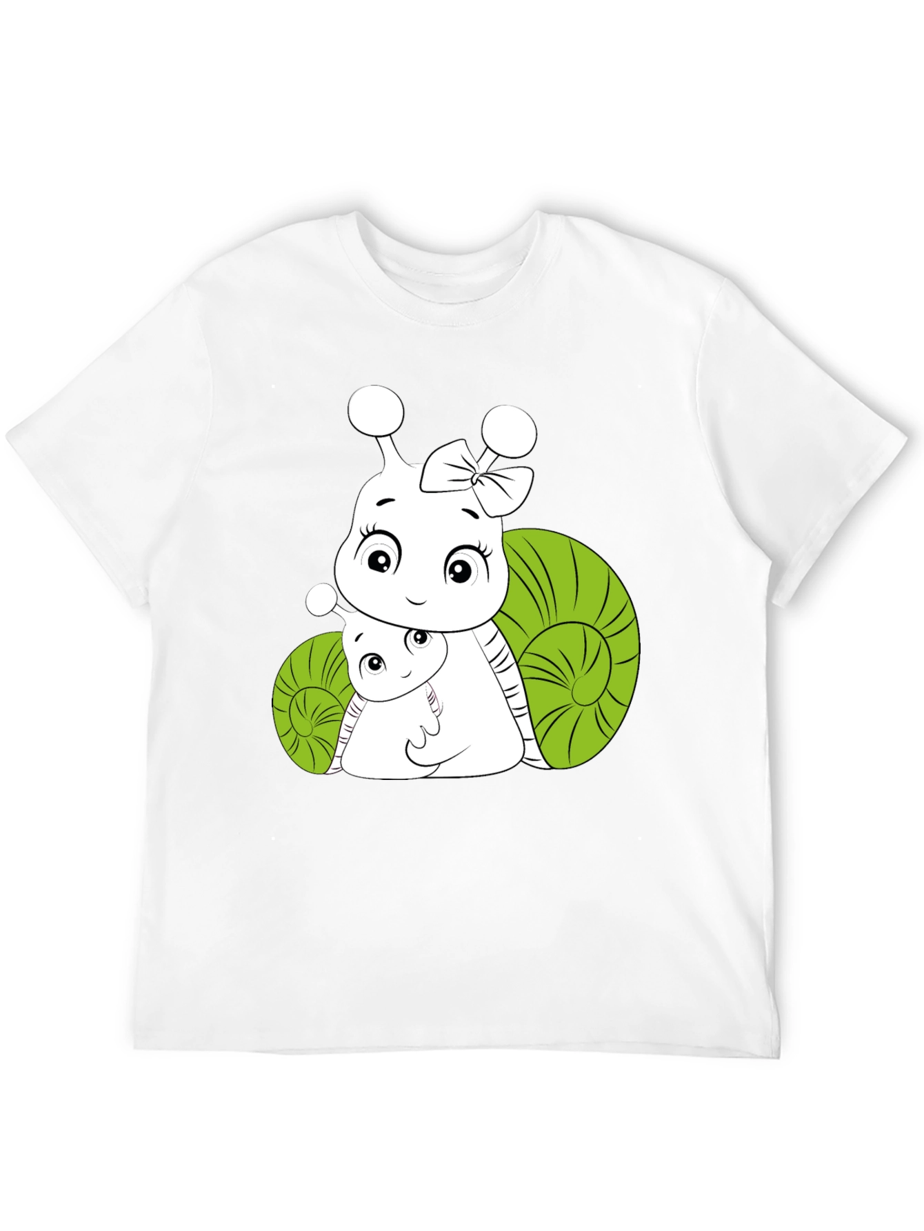 Snail Family Graphic Tee - Black Cotton T-Shirt