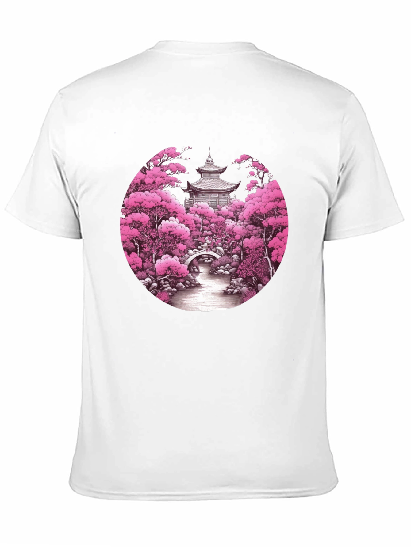 Cherry Blossom Temple Graphic T-Shirt