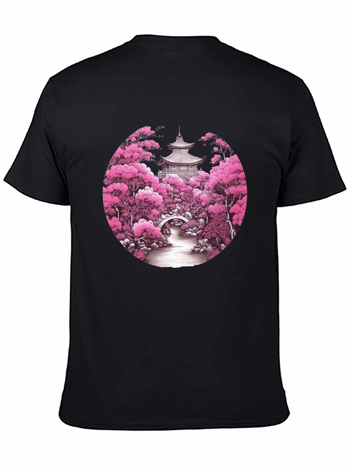 Cherry Blossom Temple Graphic T-Shirt