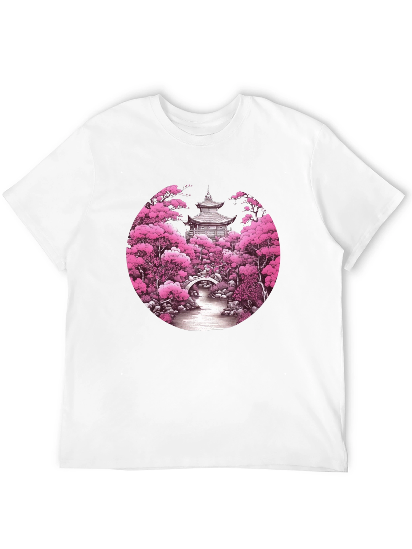 Cherry Blossom Temple Graphic T-Shirt