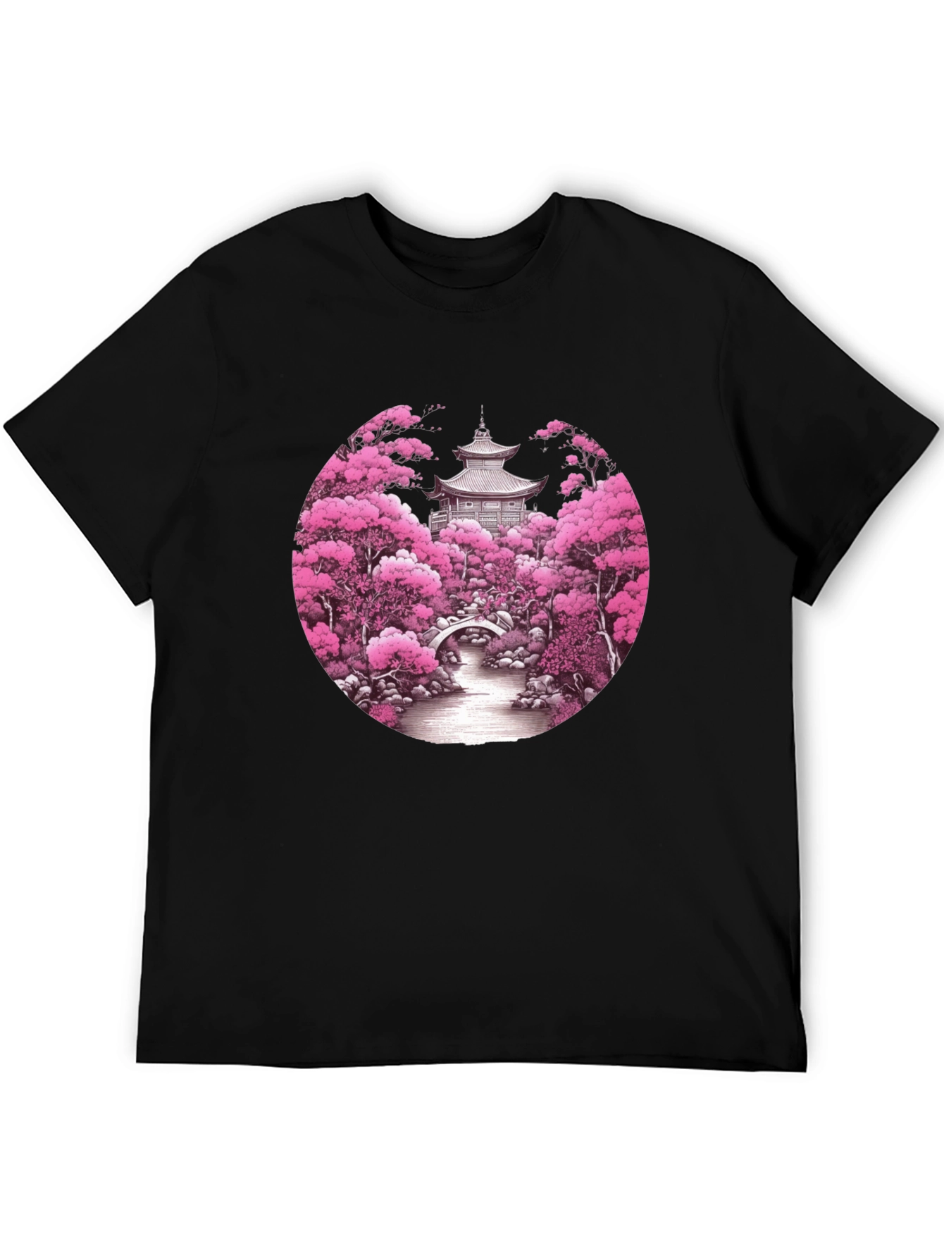 Cherry Blossom Temple Graphic T-Shirt