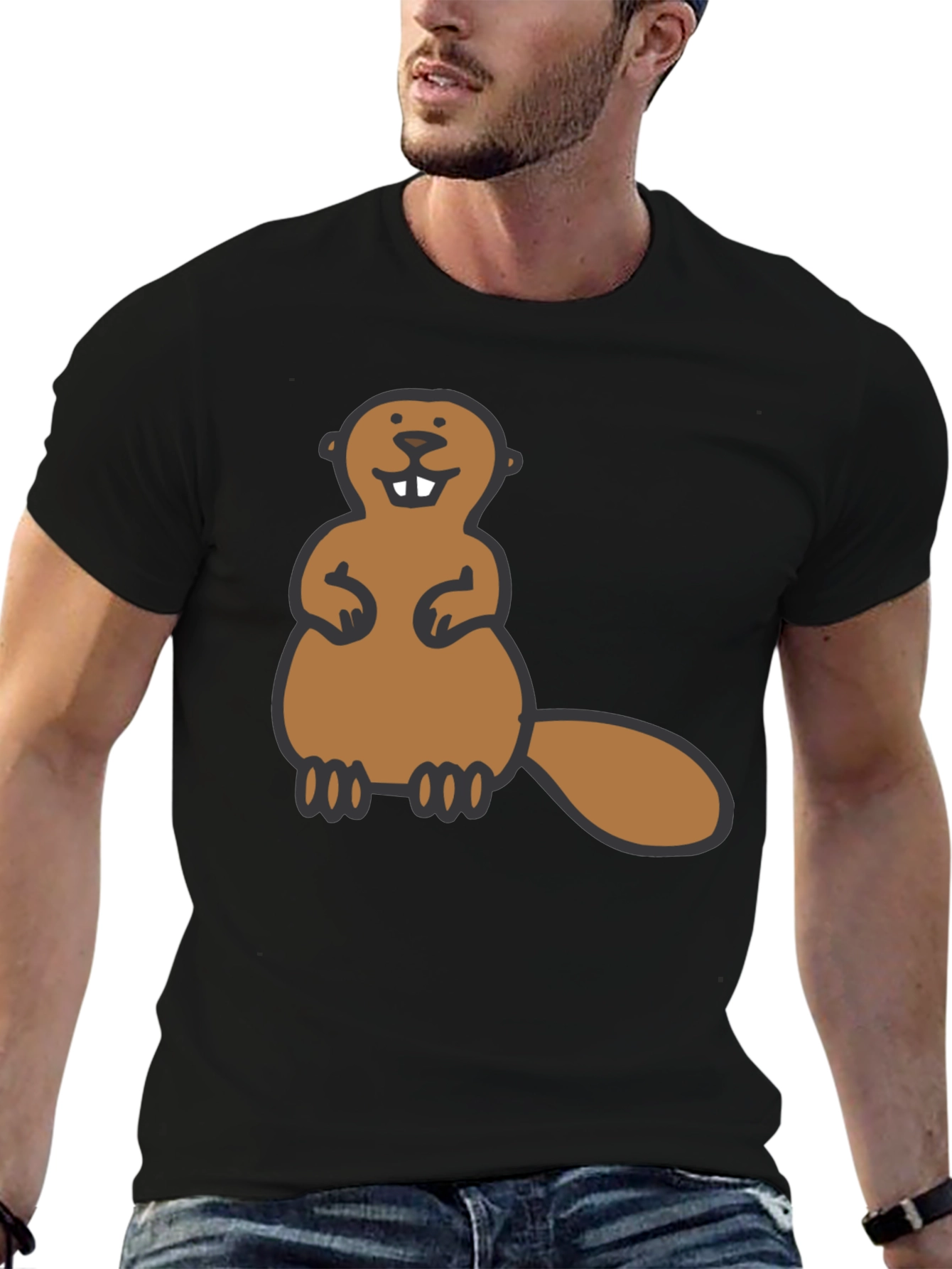 Beaver Graphic Black Tee