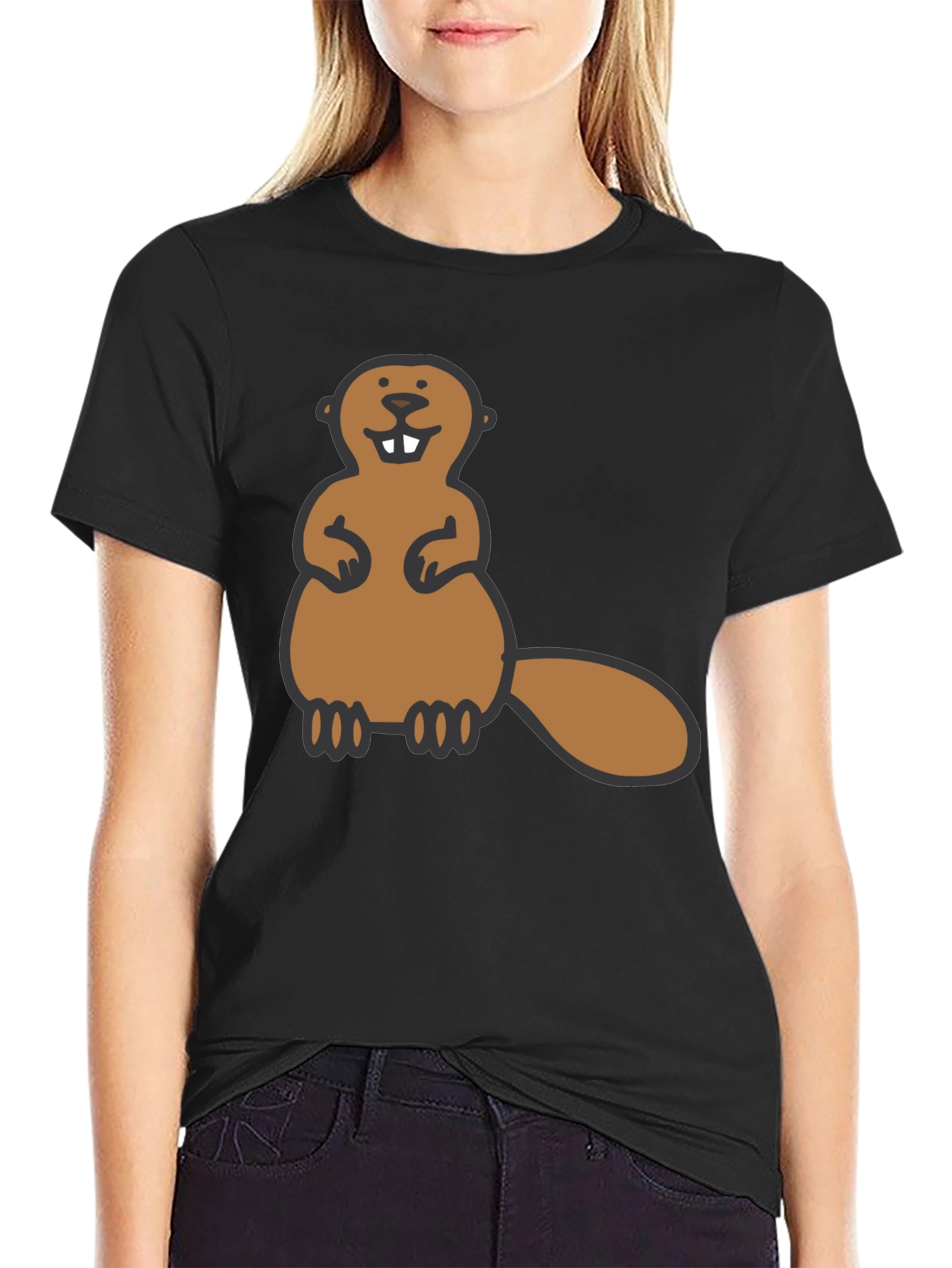 Beaver Graphic Black Tee