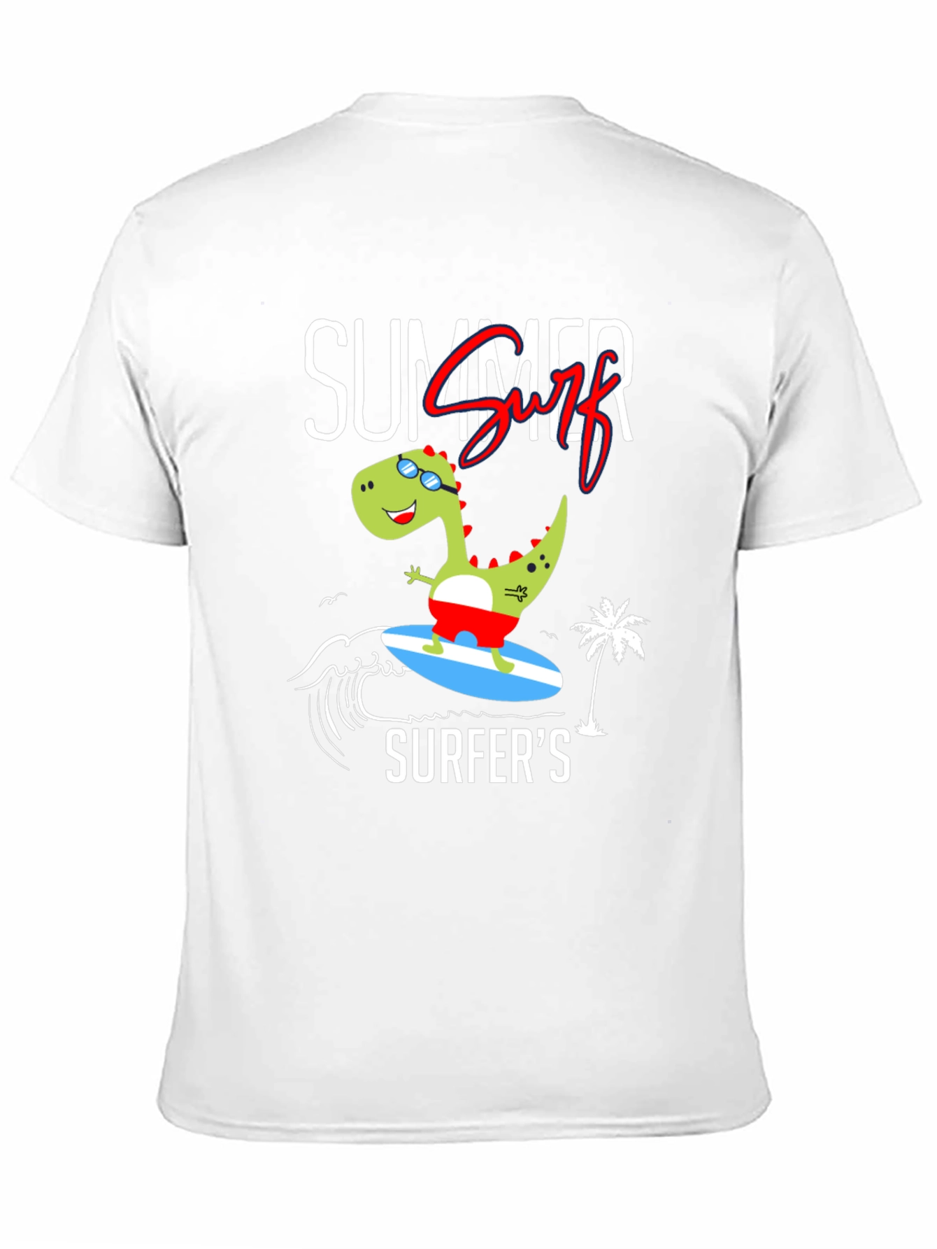 Summer Surfer Dinosaur Graphic Tee