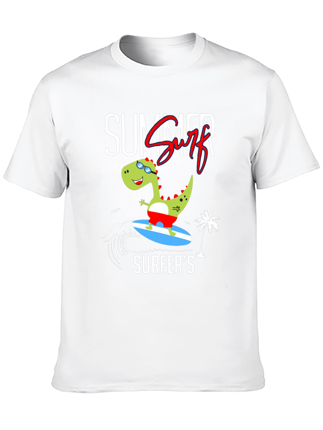 Summer Surfer Dinosaur Graphic Tee