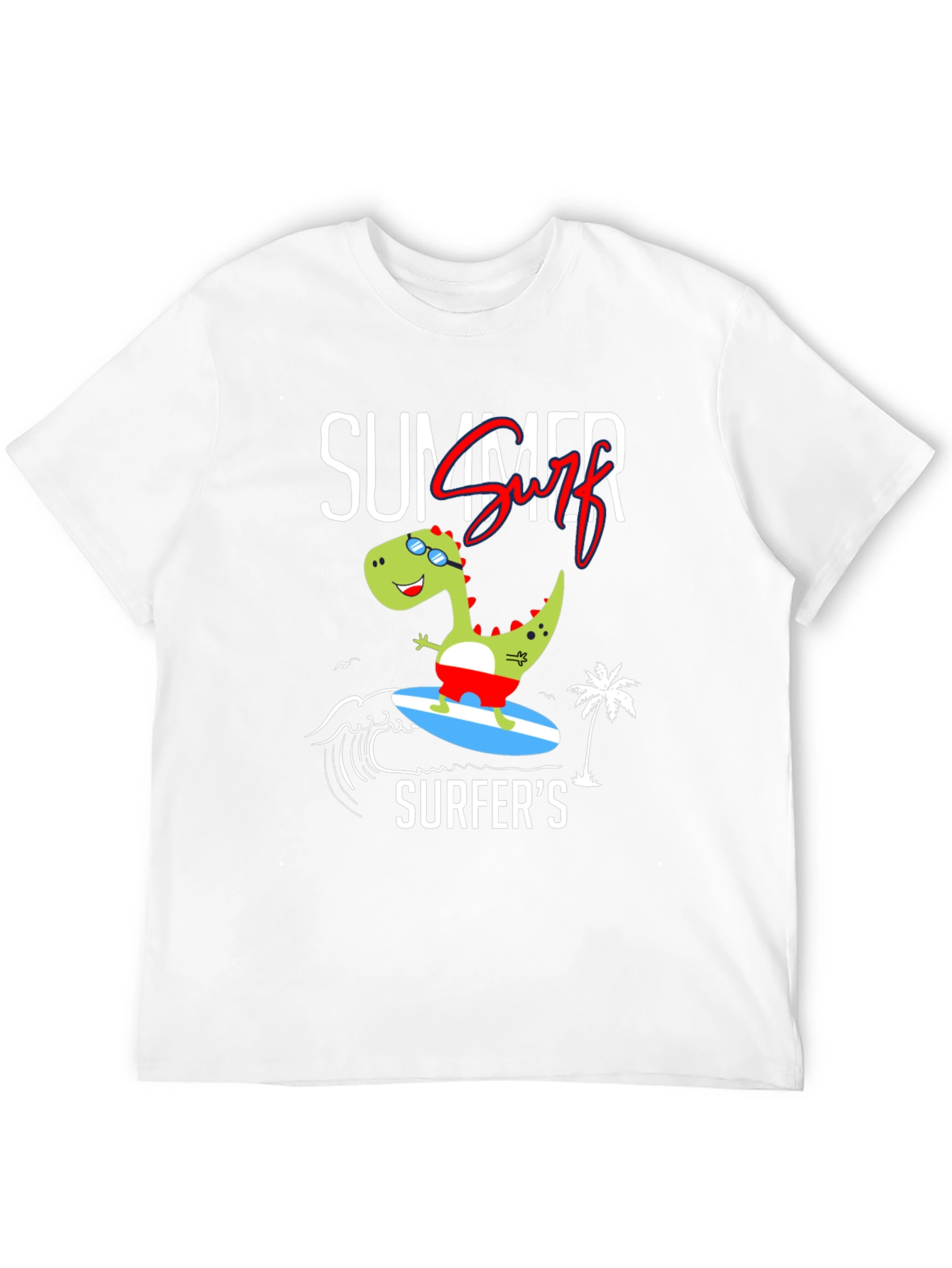 Summer Surfer Dinosaur Graphic Tee