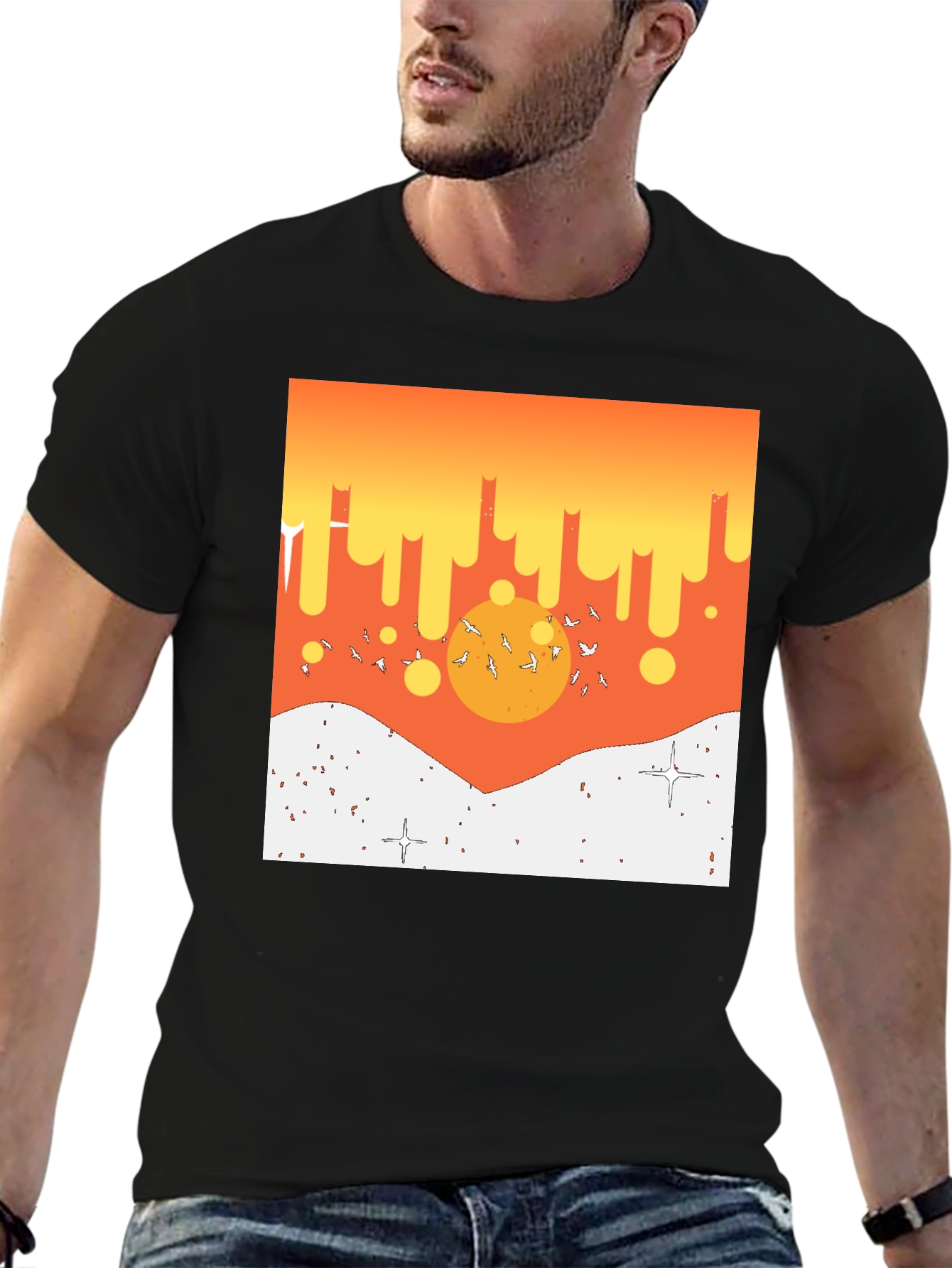 Sunset Scene Graphic Print T-Shirt