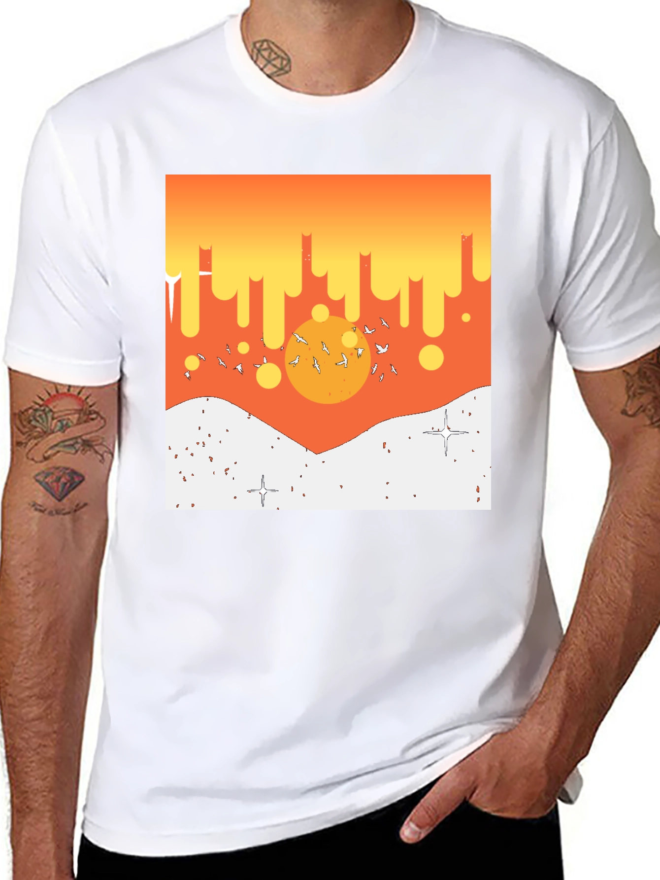 Sunset Scene Graphic Print T-Shirt