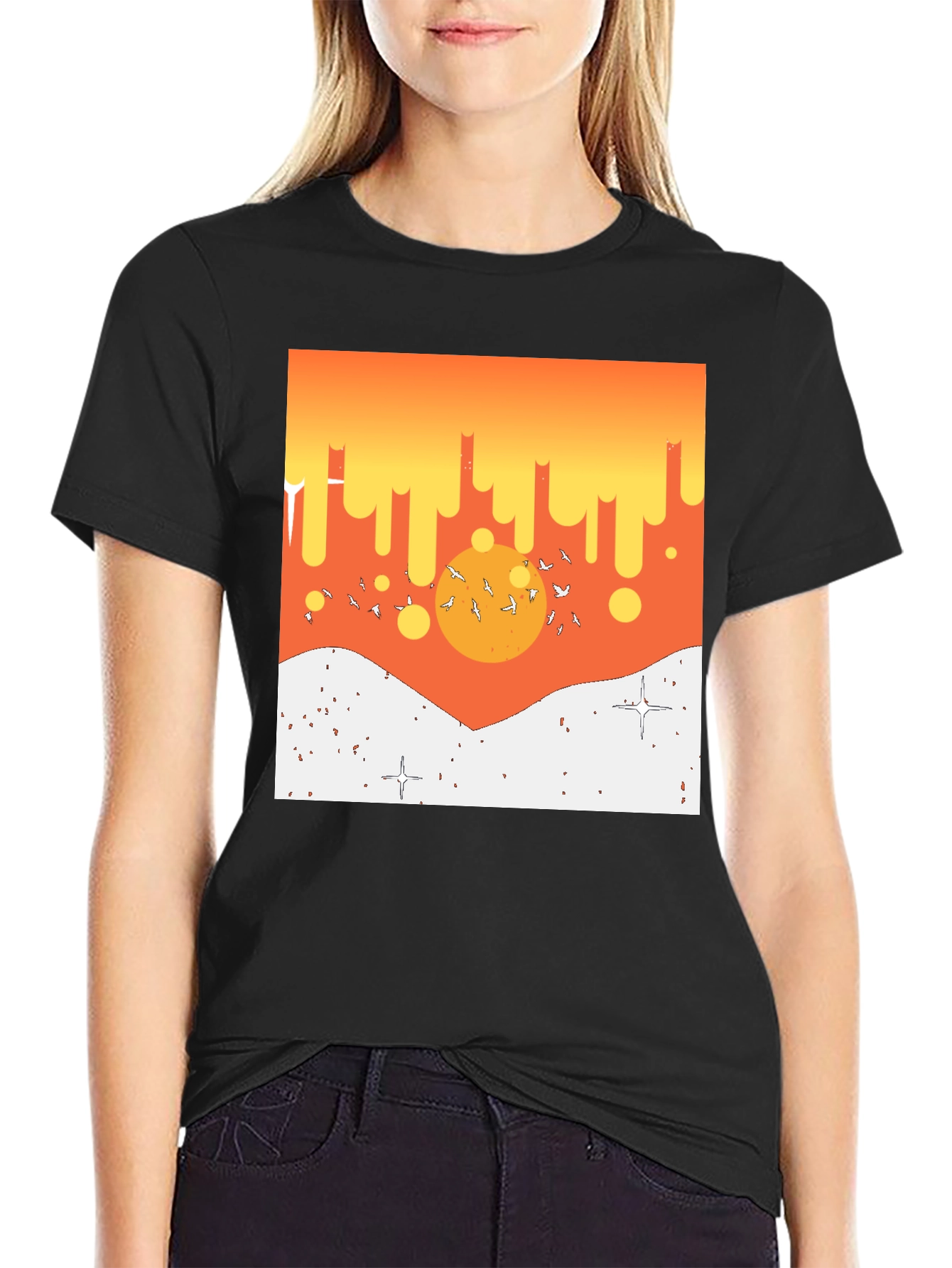 Sunset Scene Graphic Print T-Shirt