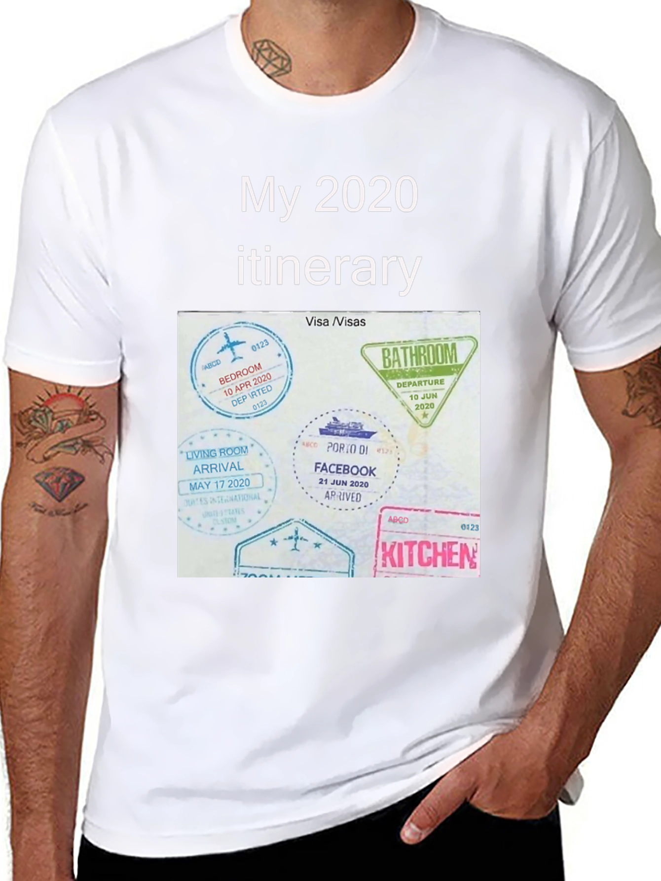 2020 Quarantine Travel T-Shirt - Funny Itinerary Tee