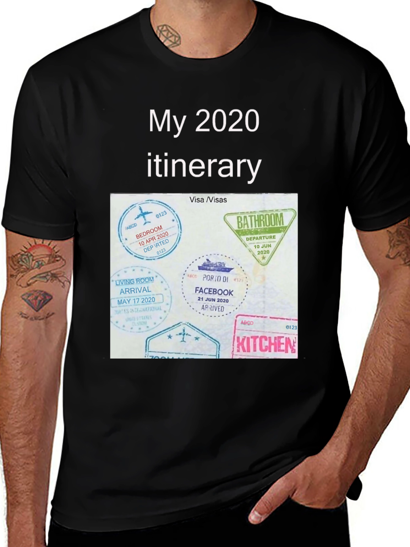 2020 Quarantine Travel T-Shirt - Funny Itinerary Tee