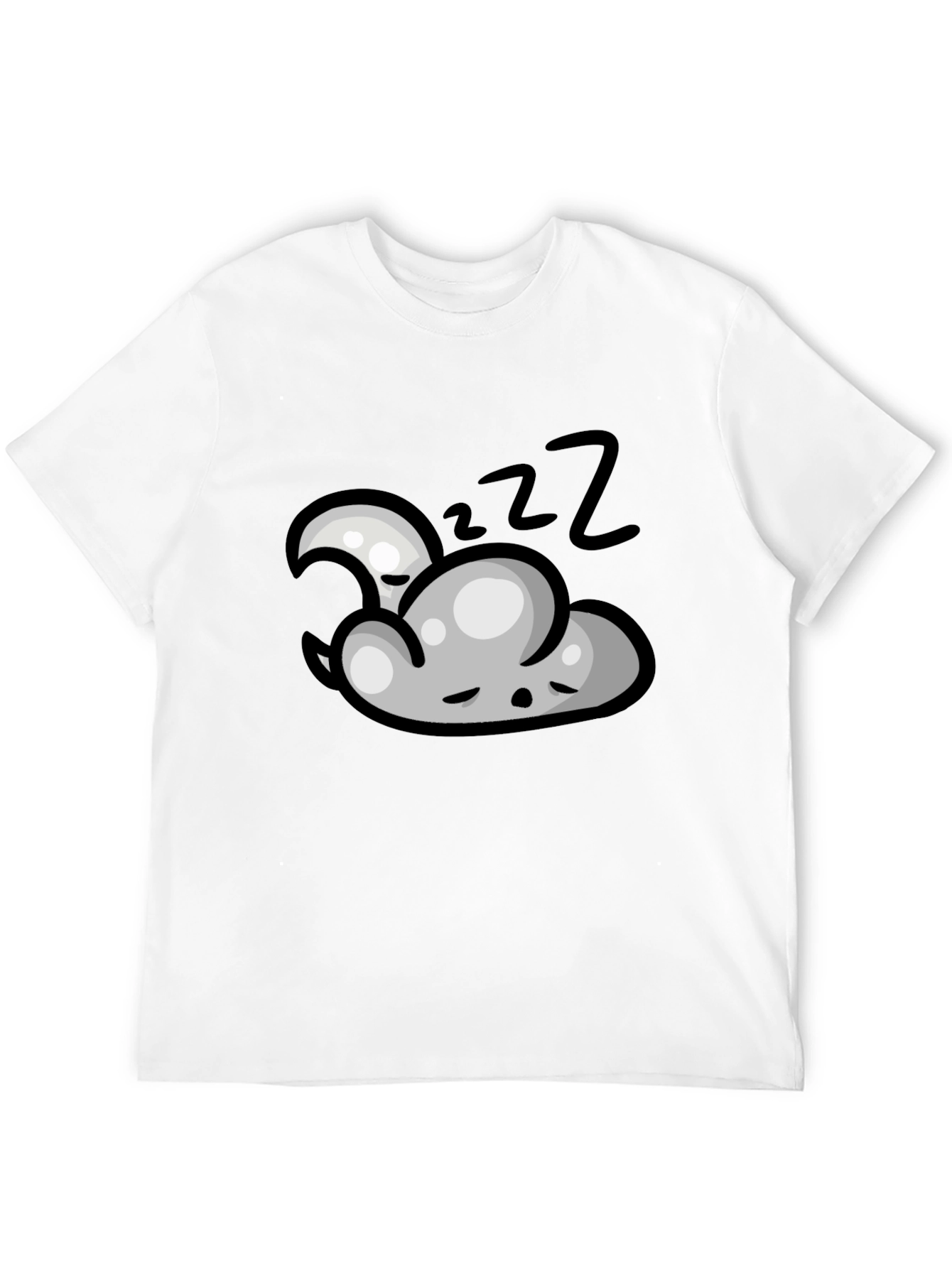 Dreamy Sleep Cloud Graphic Tee - Black Cotton T-Shirt
