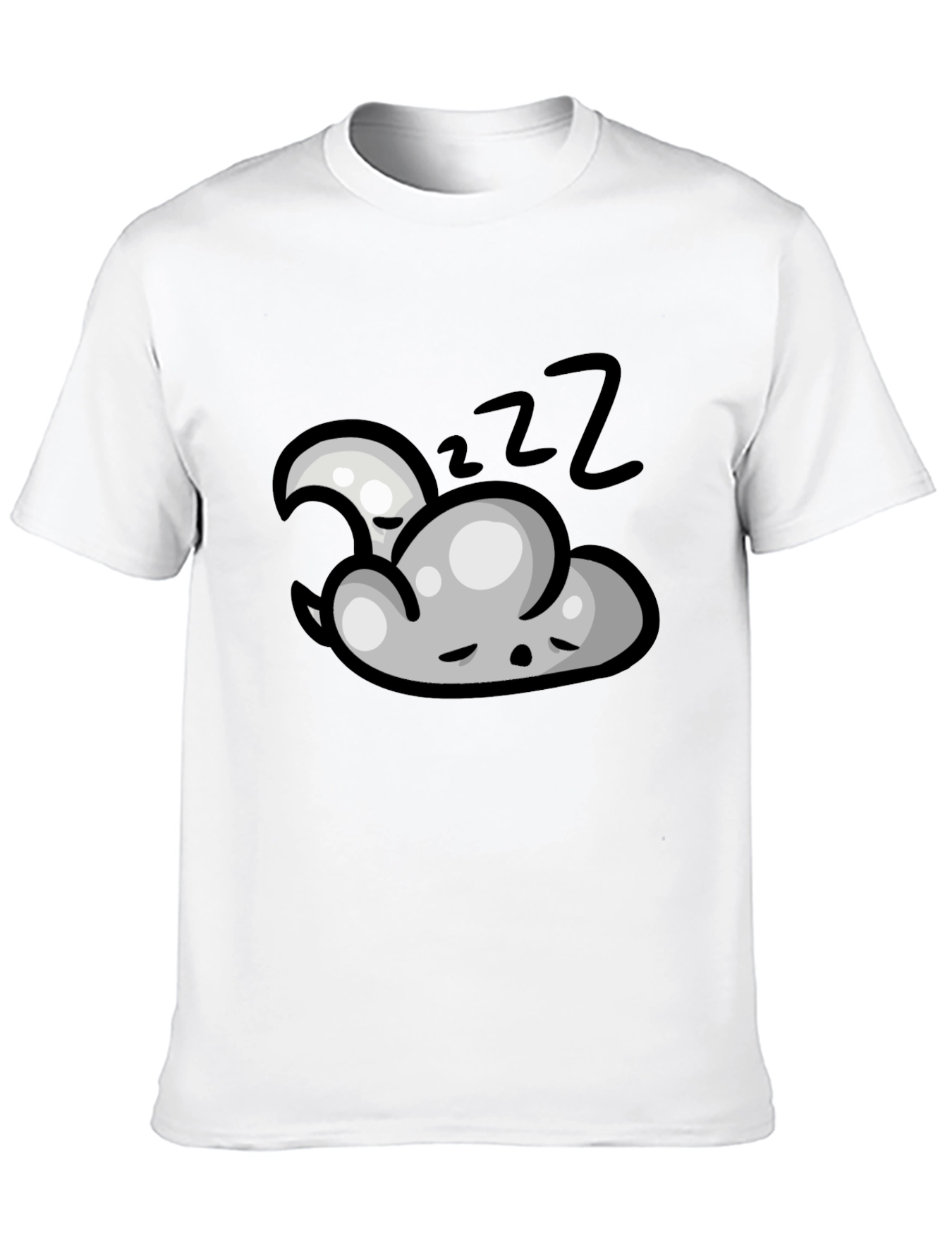 Dreamy Sleep Cloud Graphic Tee - Black Cotton T-Shirt
