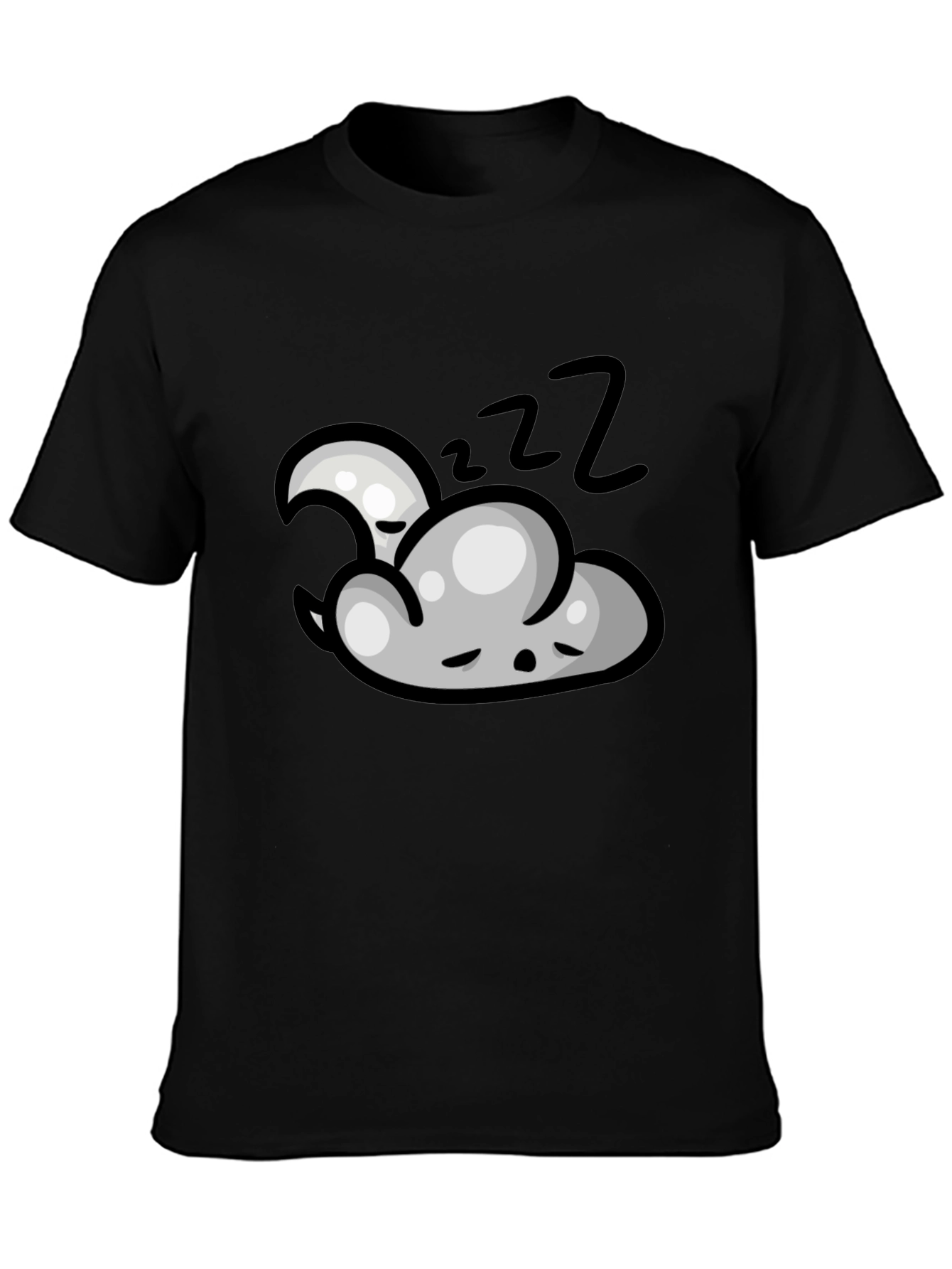 Dreamy Sleep Cloud Graphic Tee - Black Cotton T-Shirt