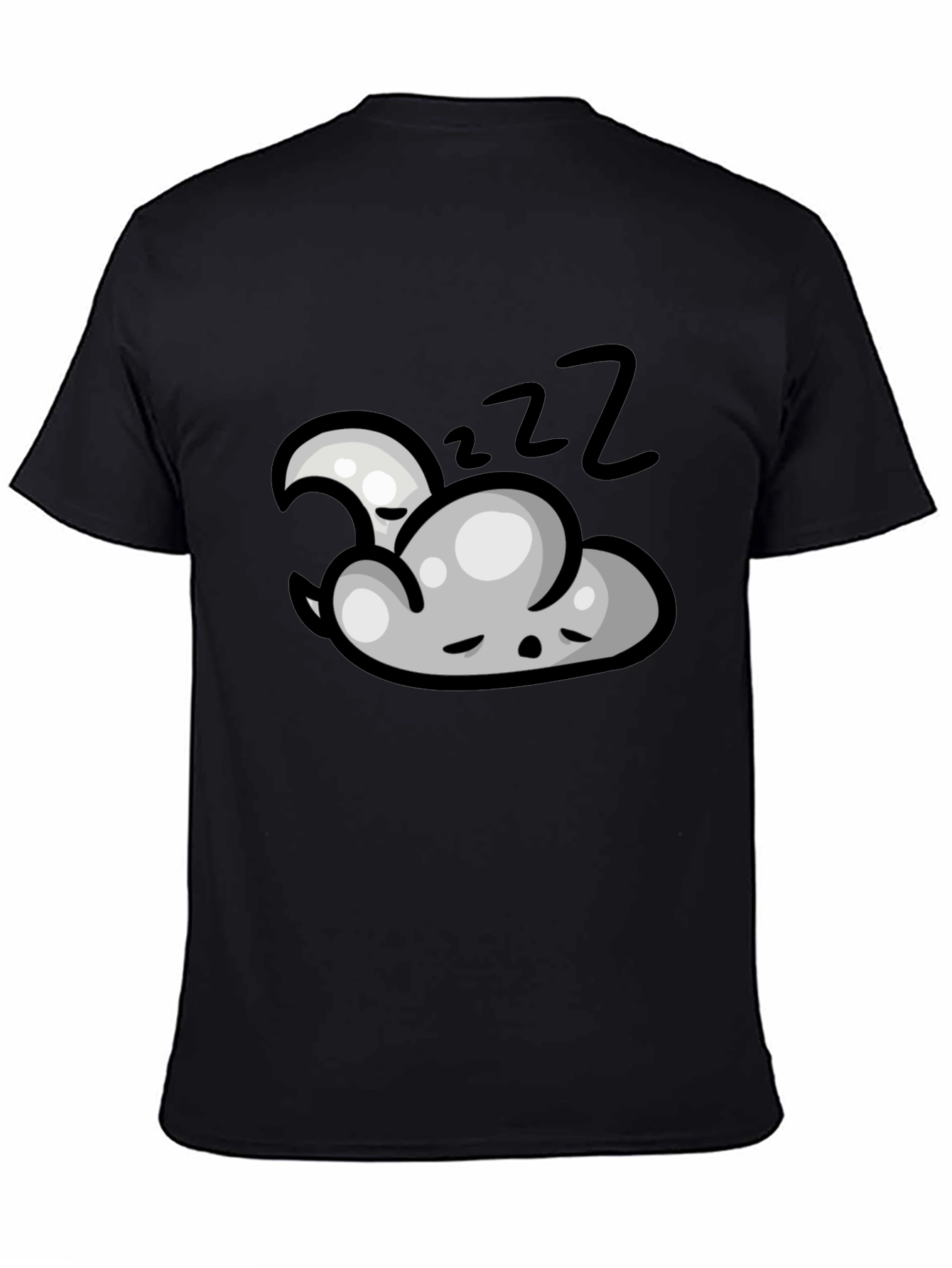Dreamy Sleep Cloud Graphic Tee - Black Cotton T-Shirt