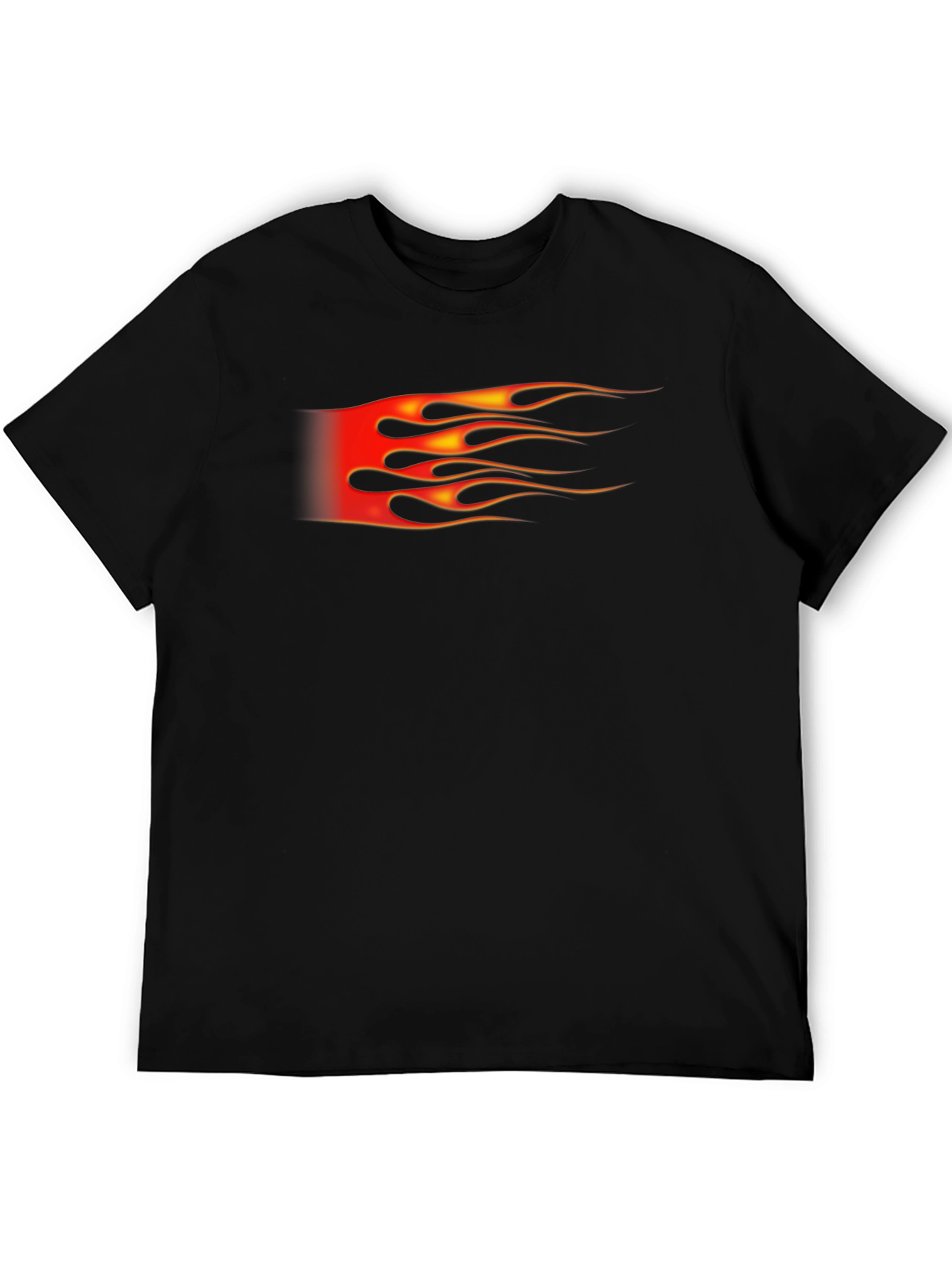 Flame Graphic Black T-Shirt for Men