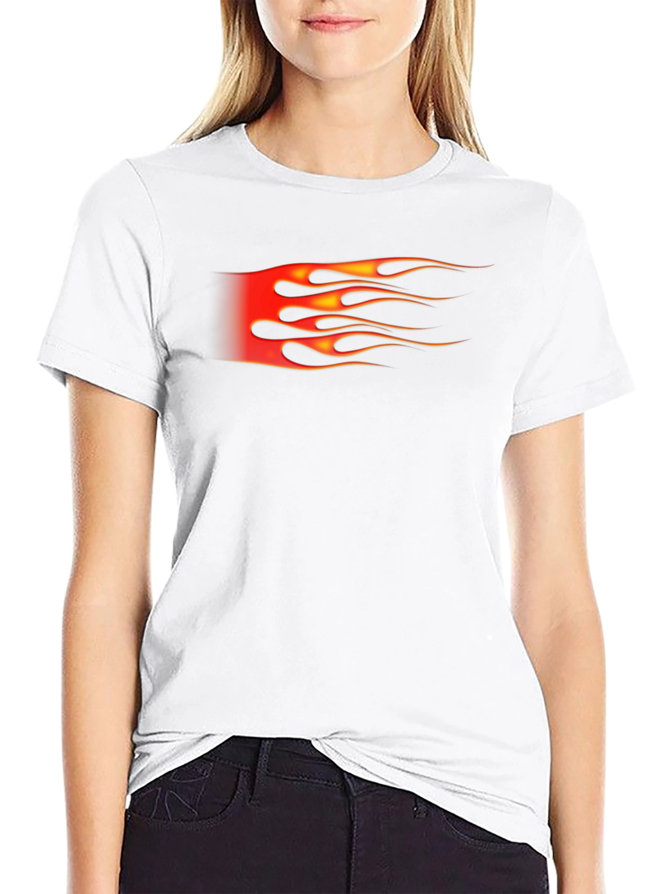 Flame Graphic Black T-Shirt for Men
