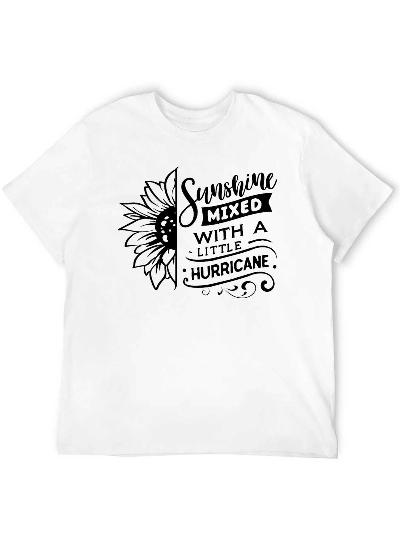 Sunshine Mixed With A Little Hurricane Black Tee