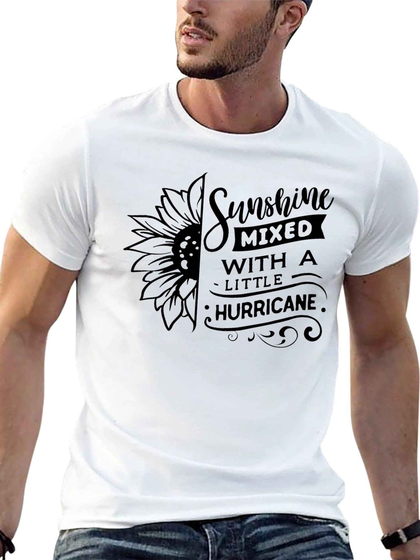 Sunshine Mixed With A Little Hurricane Black Tee