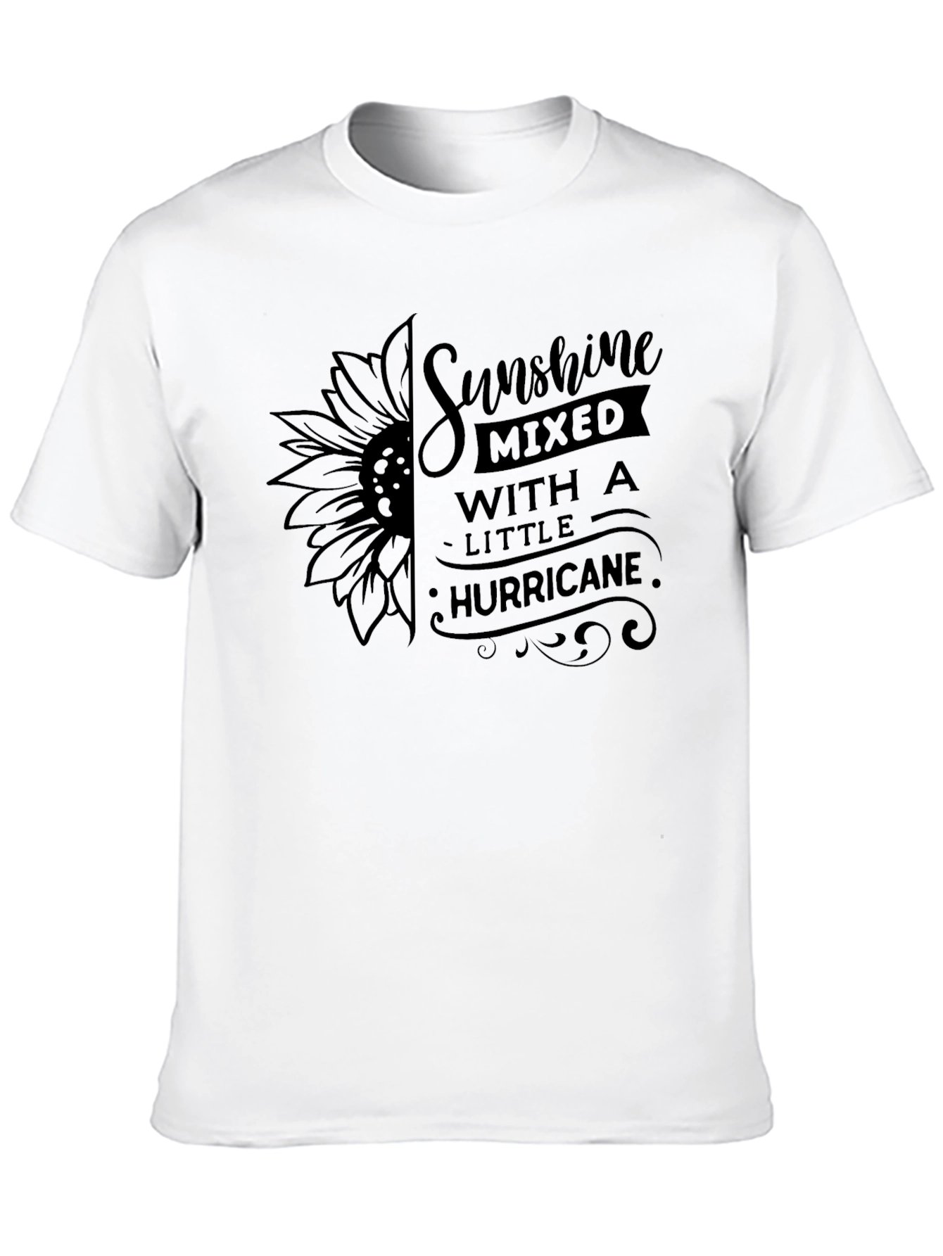 Sunshine Mixed With A Little Hurricane Black Tee