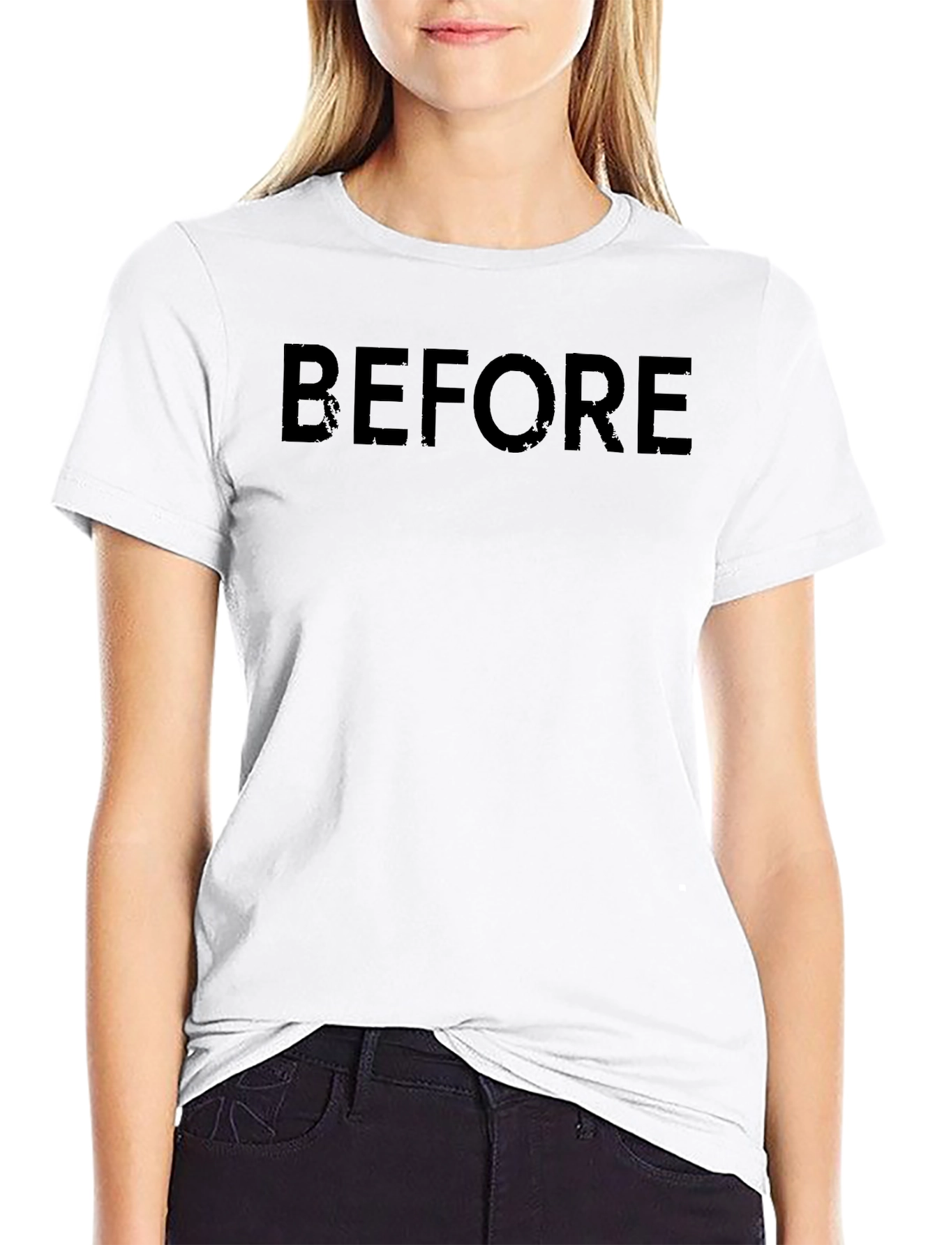 Mens Before Graphic Print Black T-Shirt