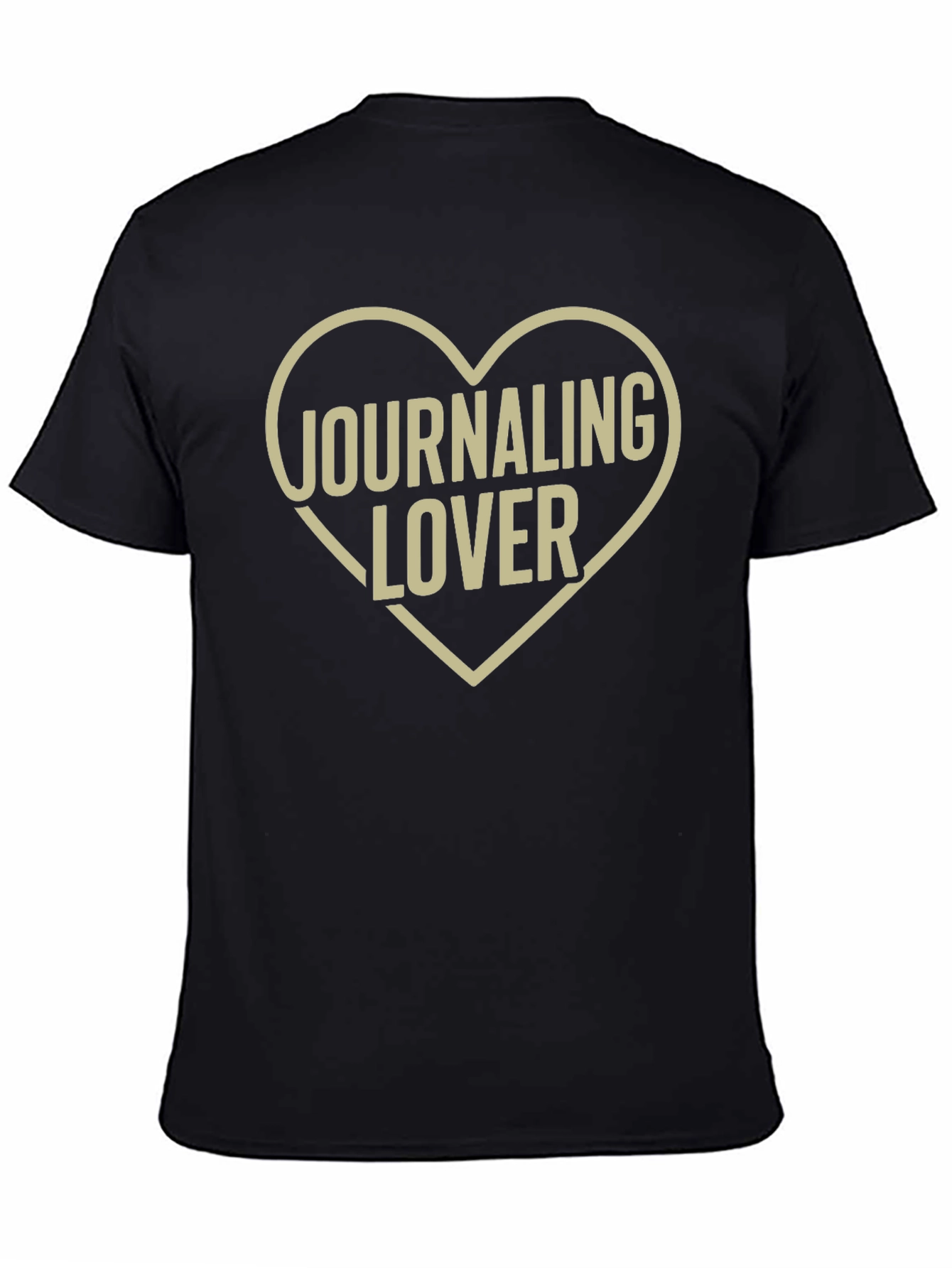Journaling Lover Heart T-Shirt - Black Cotton Tee