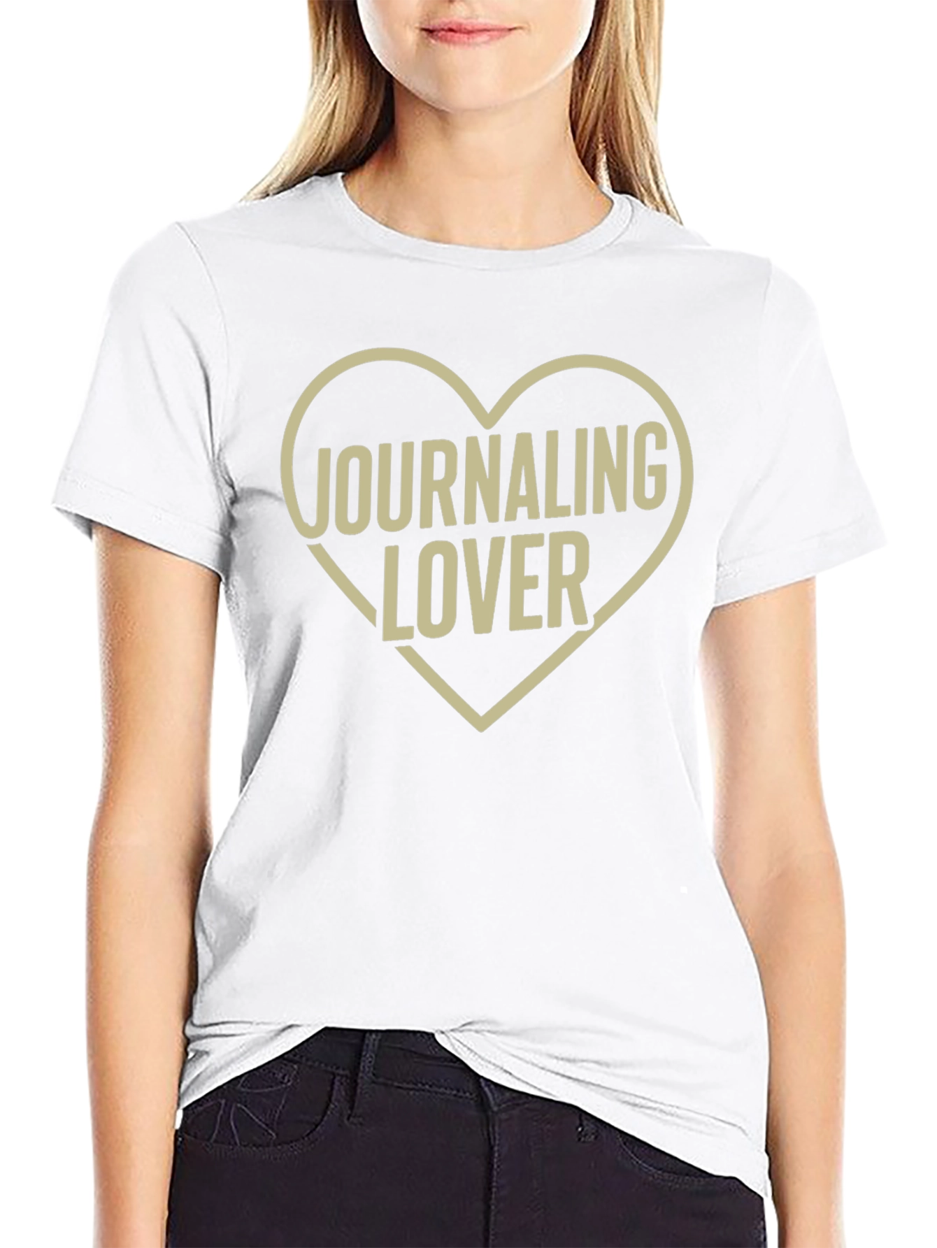 Journaling Lover Heart T-Shirt - Black Cotton Tee