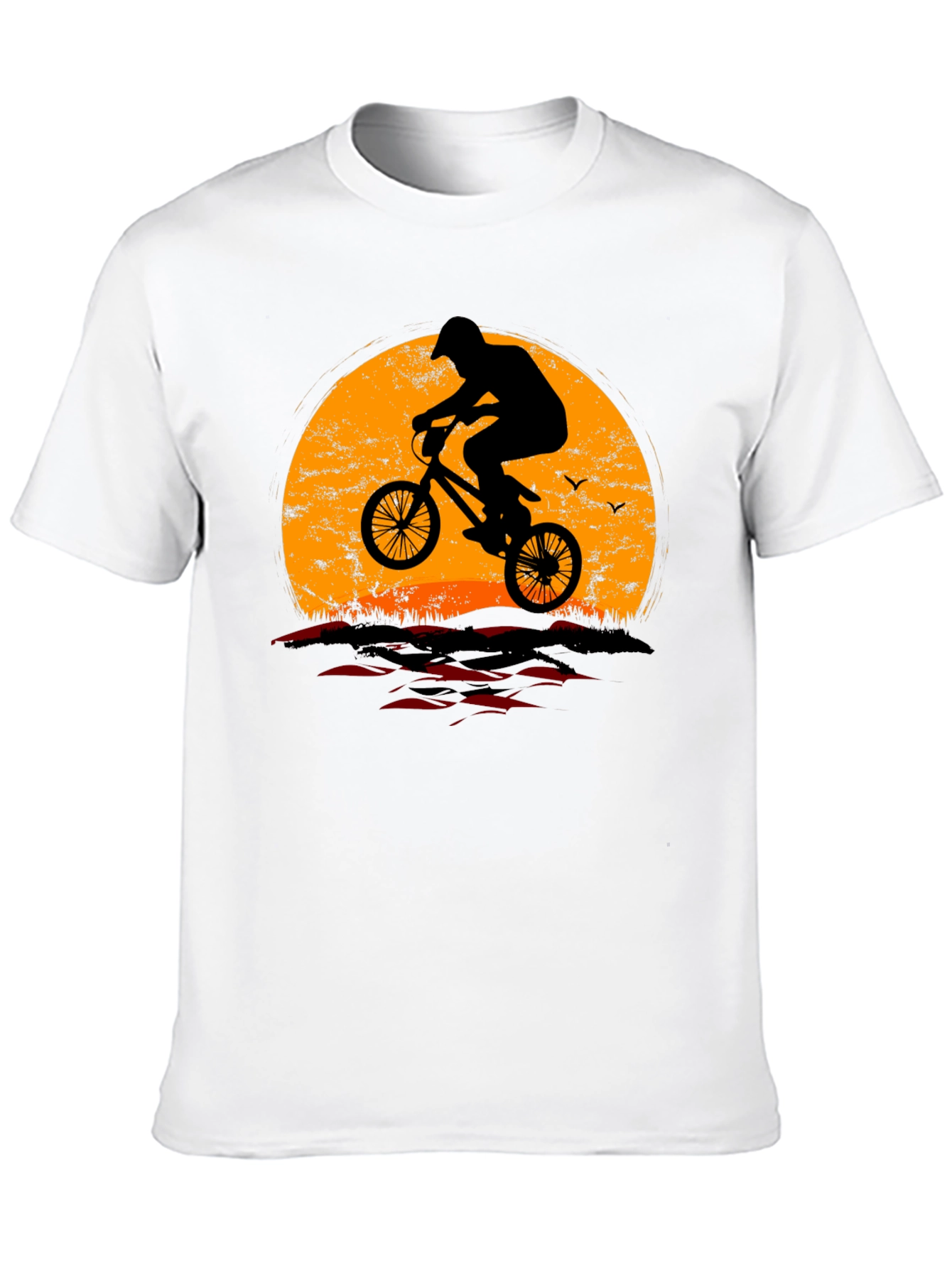 Sunset Silhouette BMX Rider Graphic T-Shirt