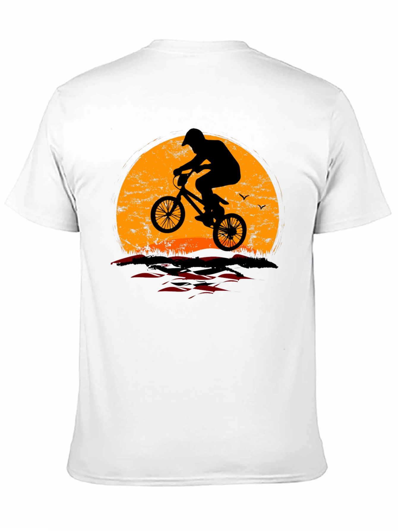 Sunset Silhouette BMX Rider Graphic T-Shirt