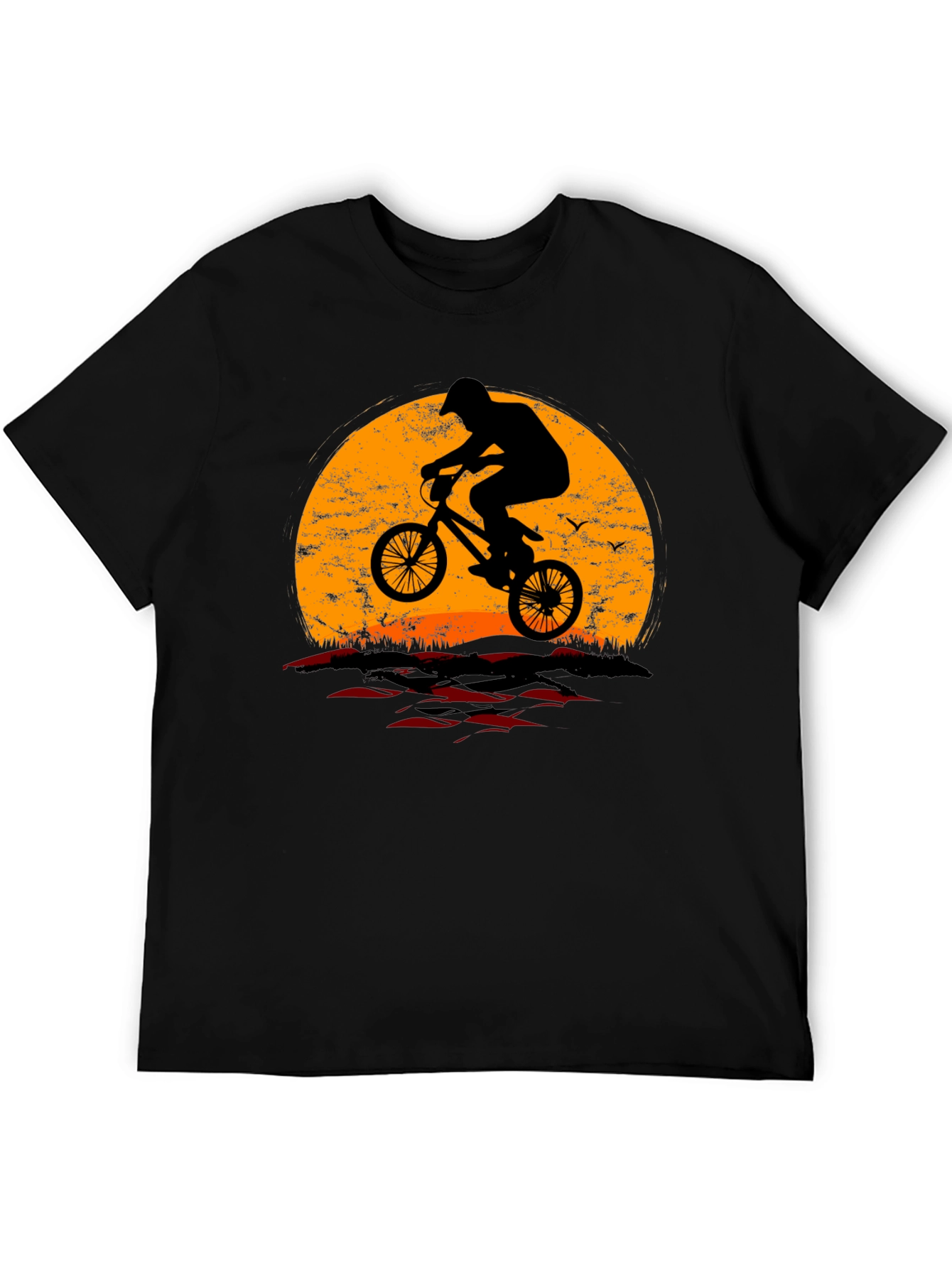 Sunset Silhouette BMX Rider Graphic T-Shirt