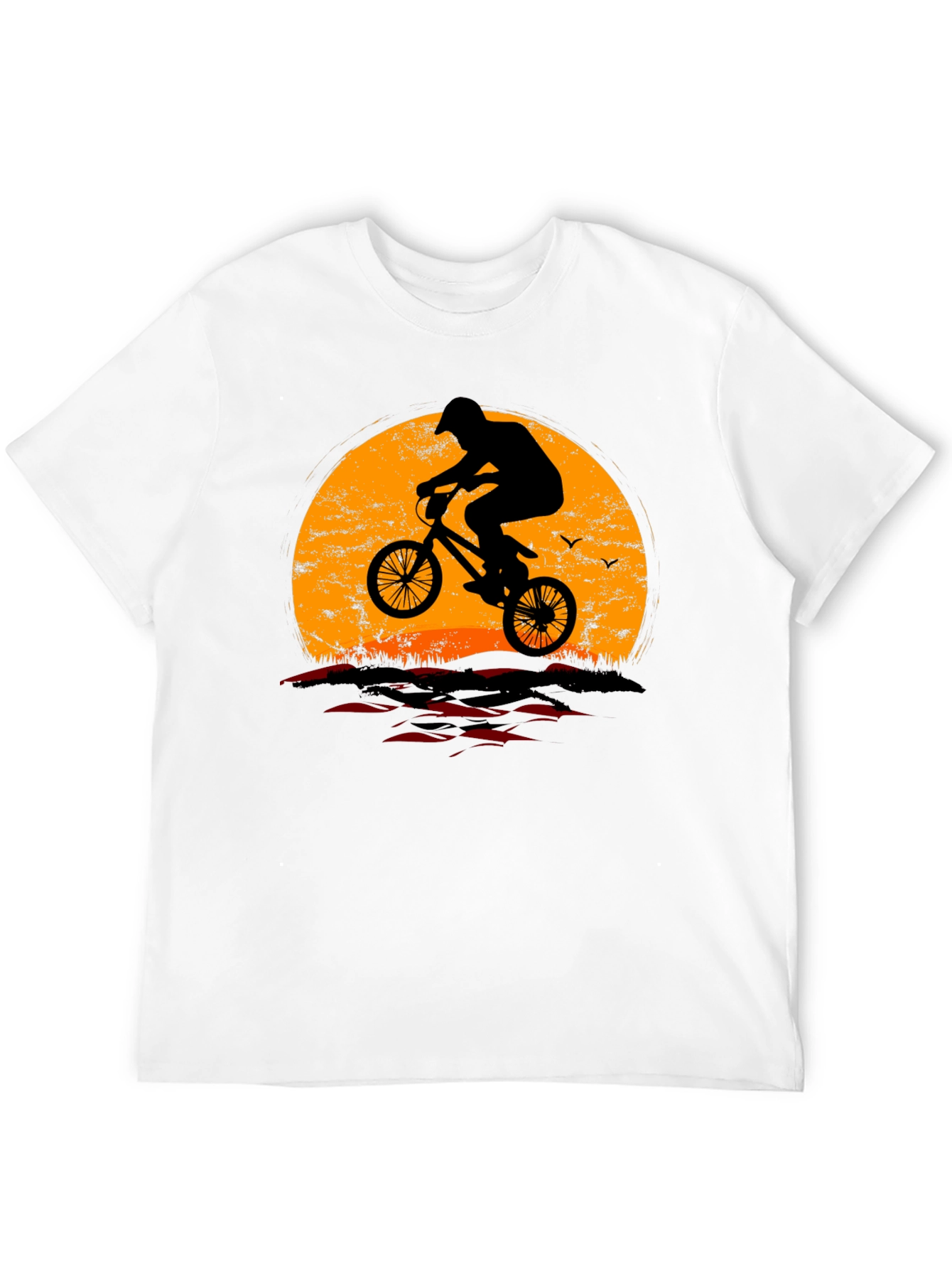 Sunset Silhouette BMX Rider Graphic T-Shirt
