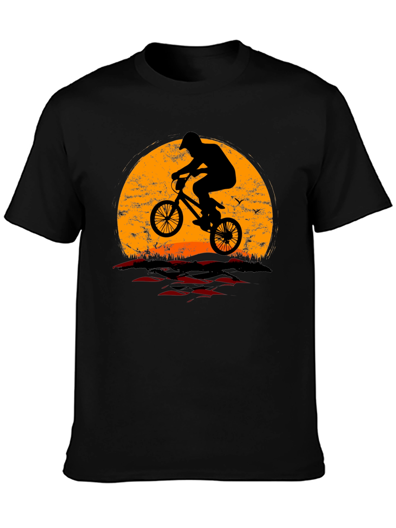Sunset Silhouette BMX Rider Graphic T-Shirt