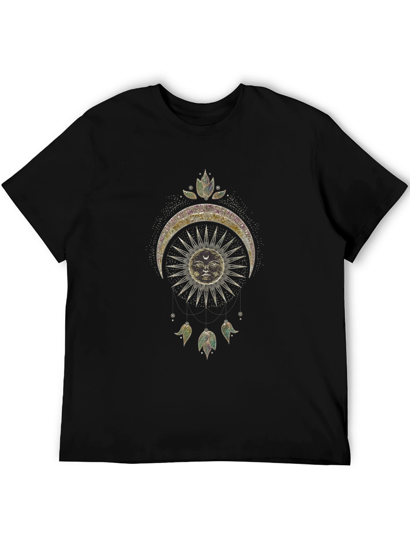 Celestial Sun & Moon Graphic Tee - Mystical Design