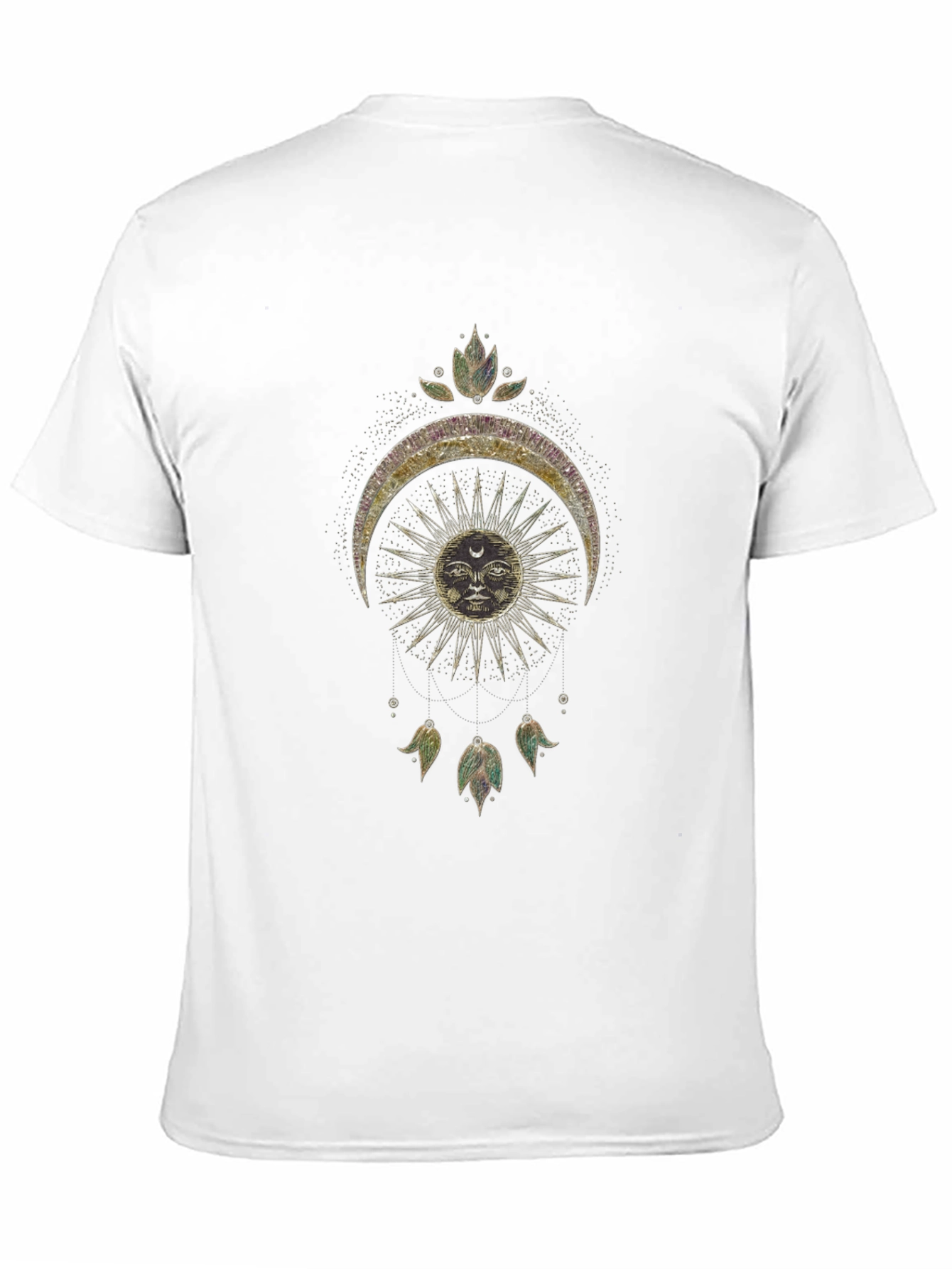 Celestial Sun & Moon Graphic Tee - Mystical Design