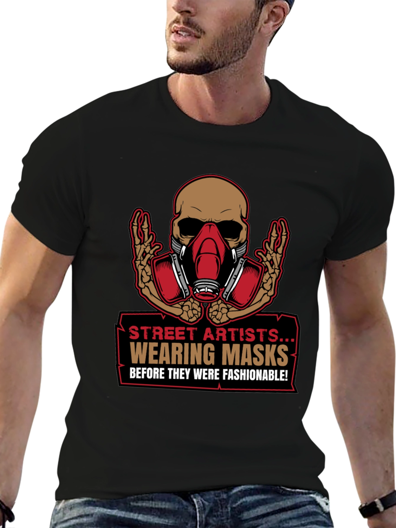 Street Artist Mask T-Shirt - Edgy Graphic Tee