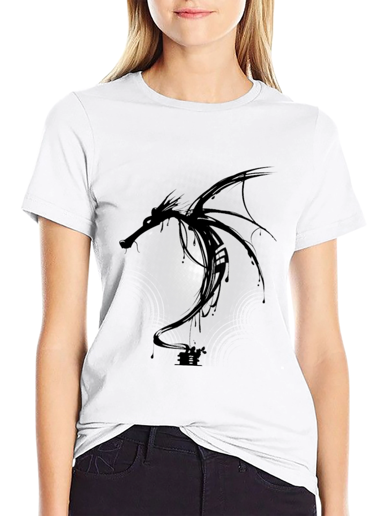 Dragon Graphic Black Tee - Modern Style
