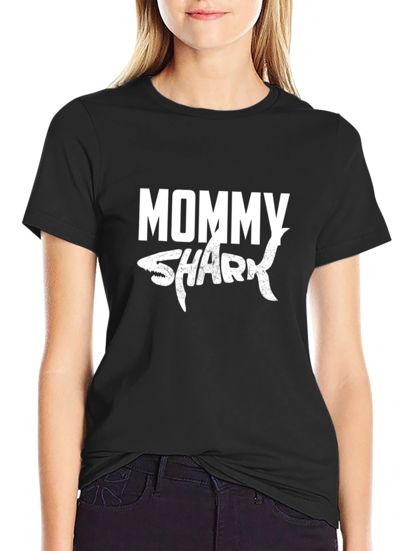 Mommy Shark Graphic Tee - Black Unisex Shirt