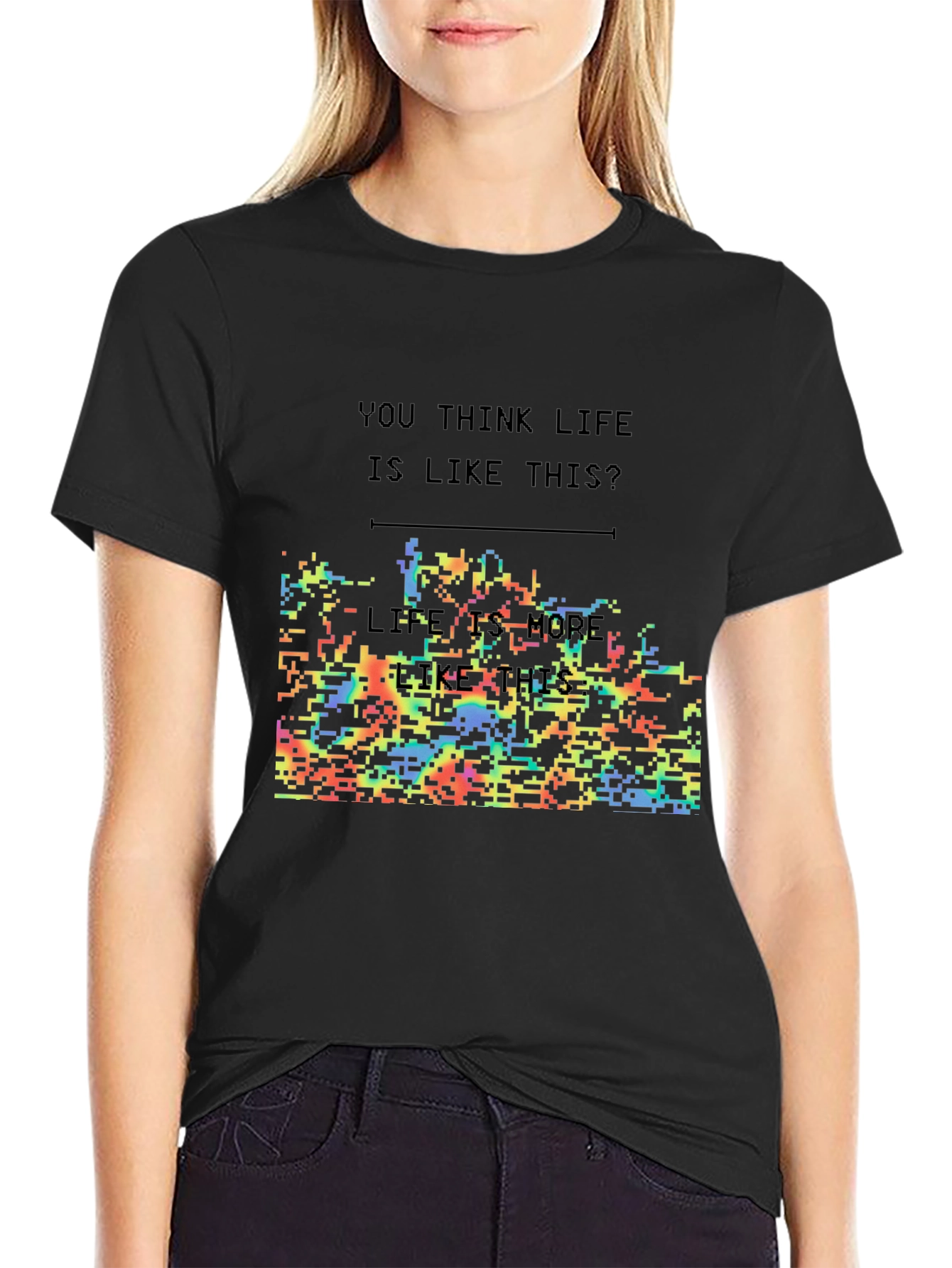 Think Life T-Shirt: Pixelated Conways Game of Life Design
