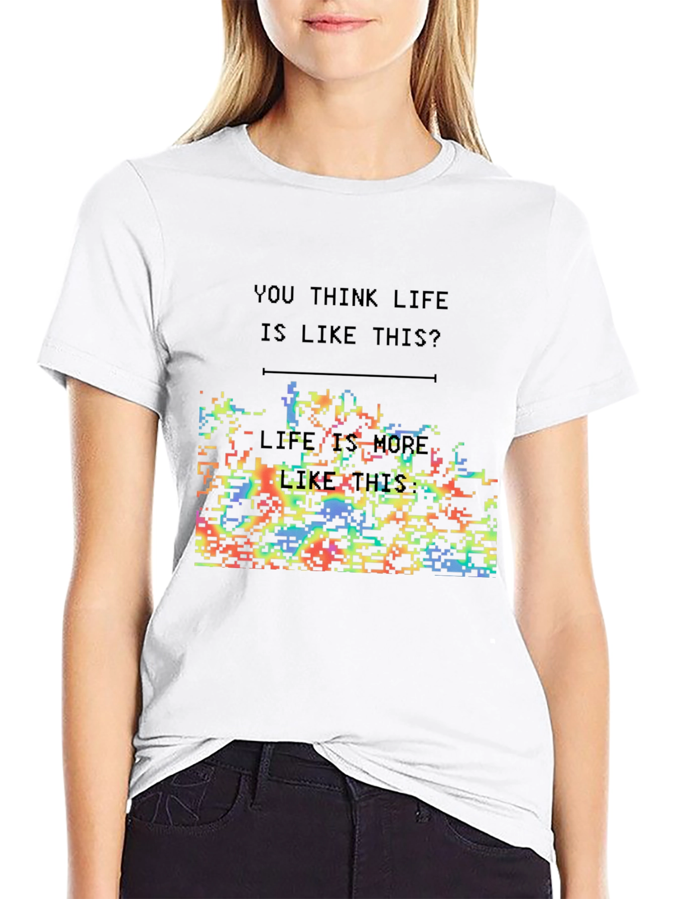 Think Life T-Shirt: Pixelated Conways Game of Life Design