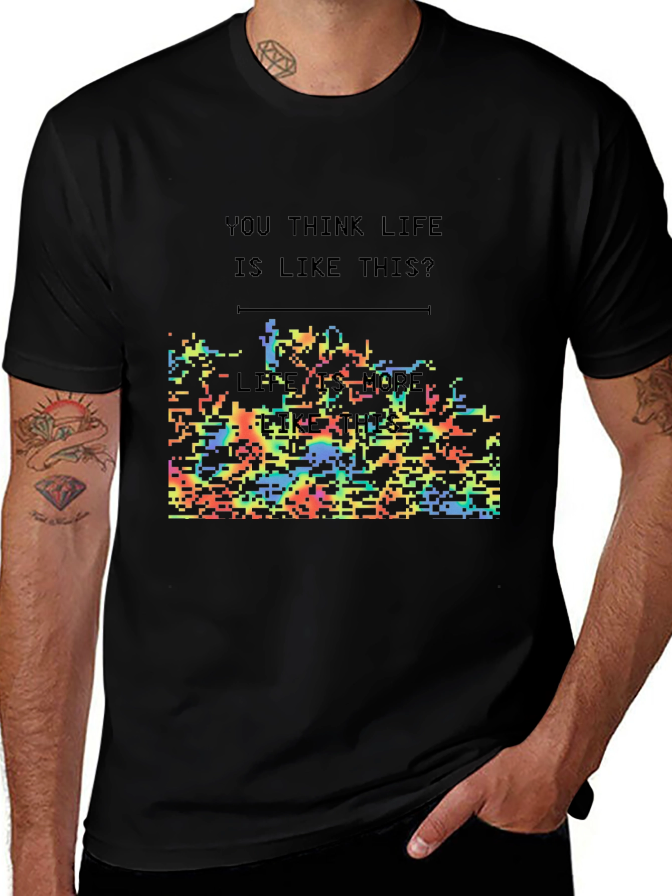 Think Life T-Shirt: Pixelated Conways Game of Life Design