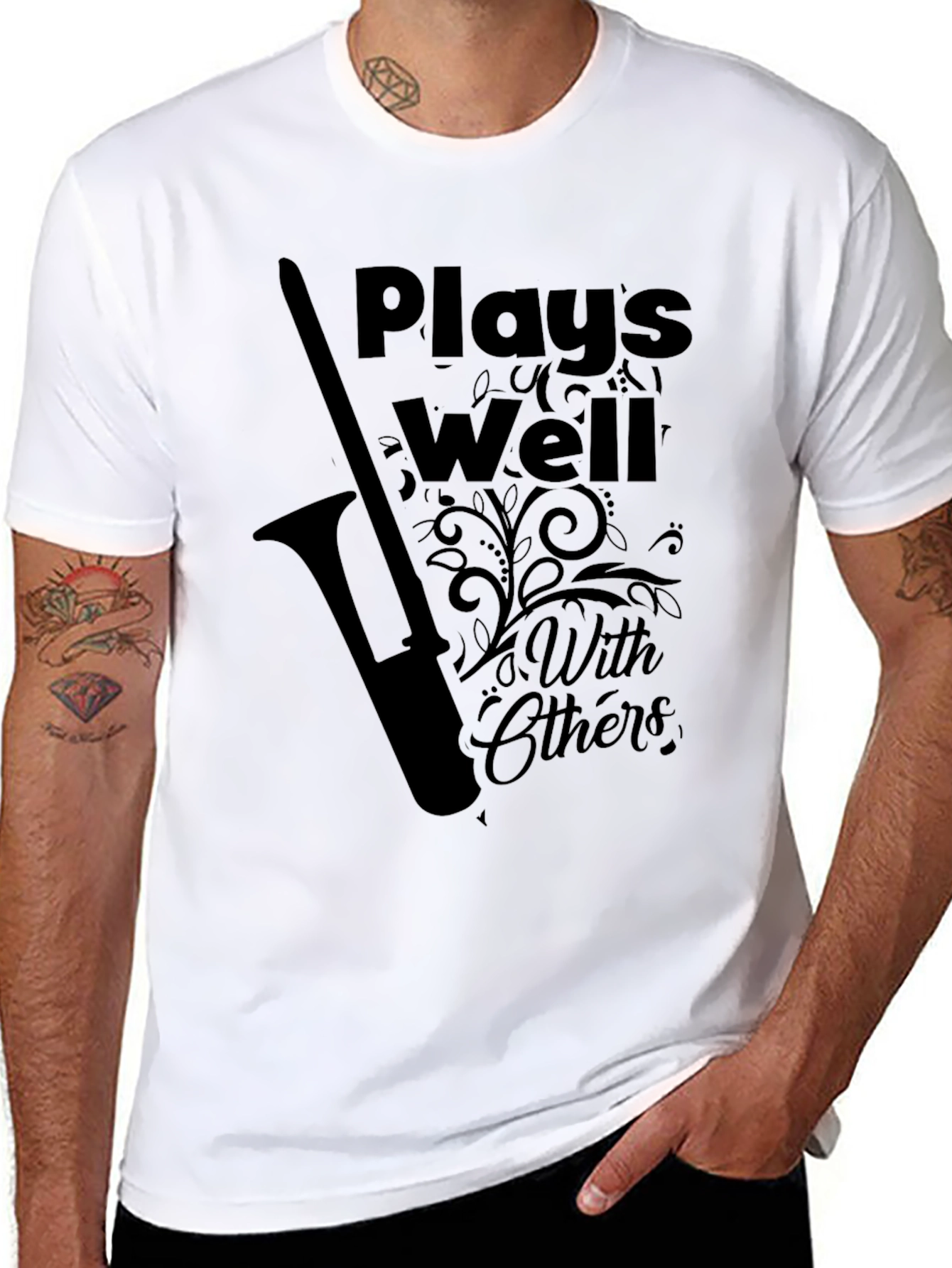 Plays Well With Others T-Shirt - Music Lover Tee