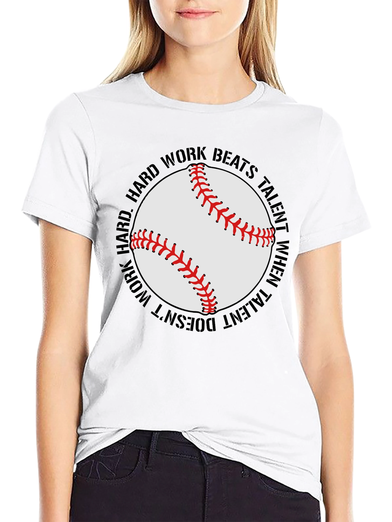 Hard Work Beats Talent Baseball Graphic T-Shirt