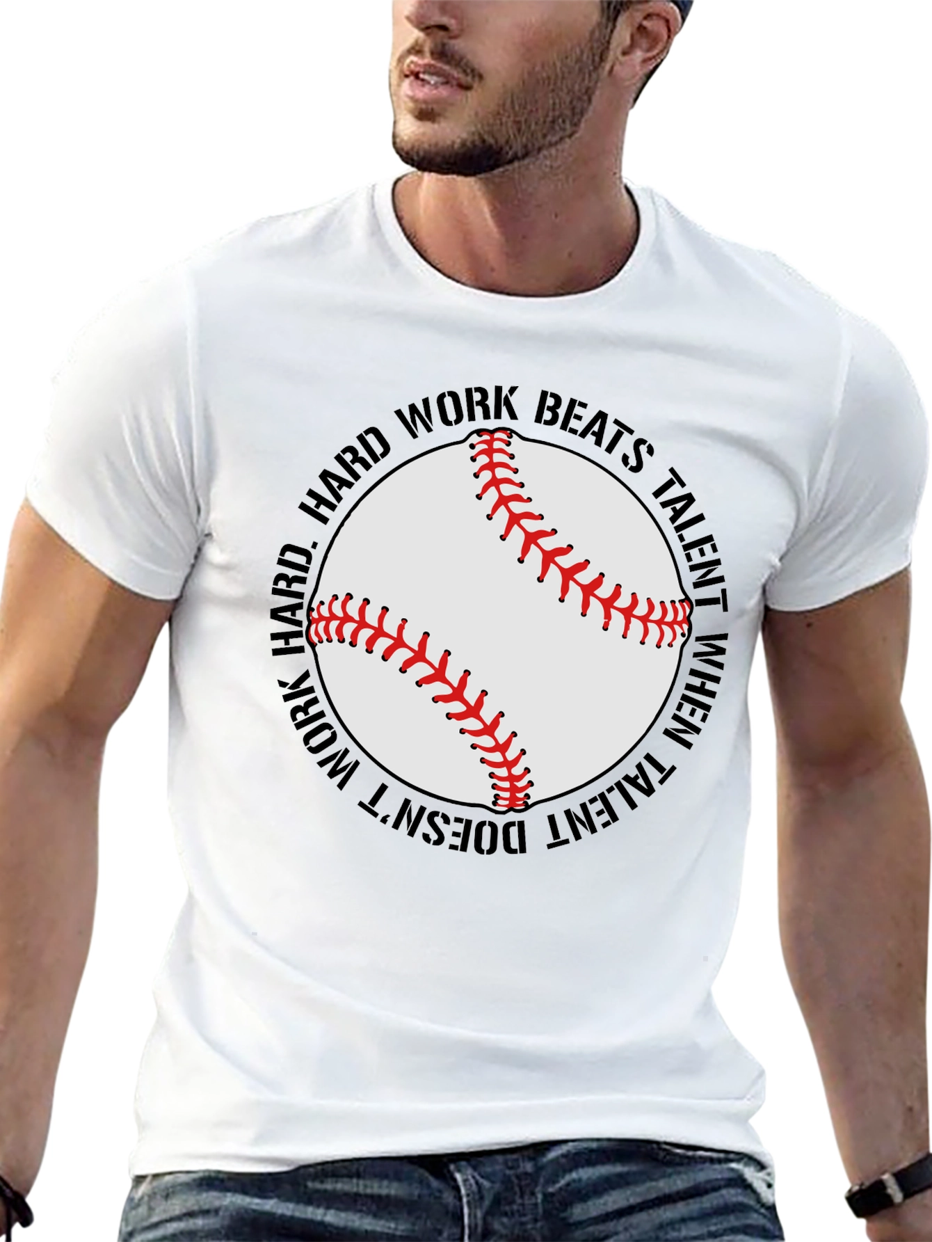 Hard Work Beats Talent Baseball Graphic T-Shirt