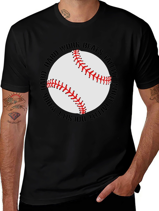 Hard Work Beats Talent Baseball Graphic T-Shirt
