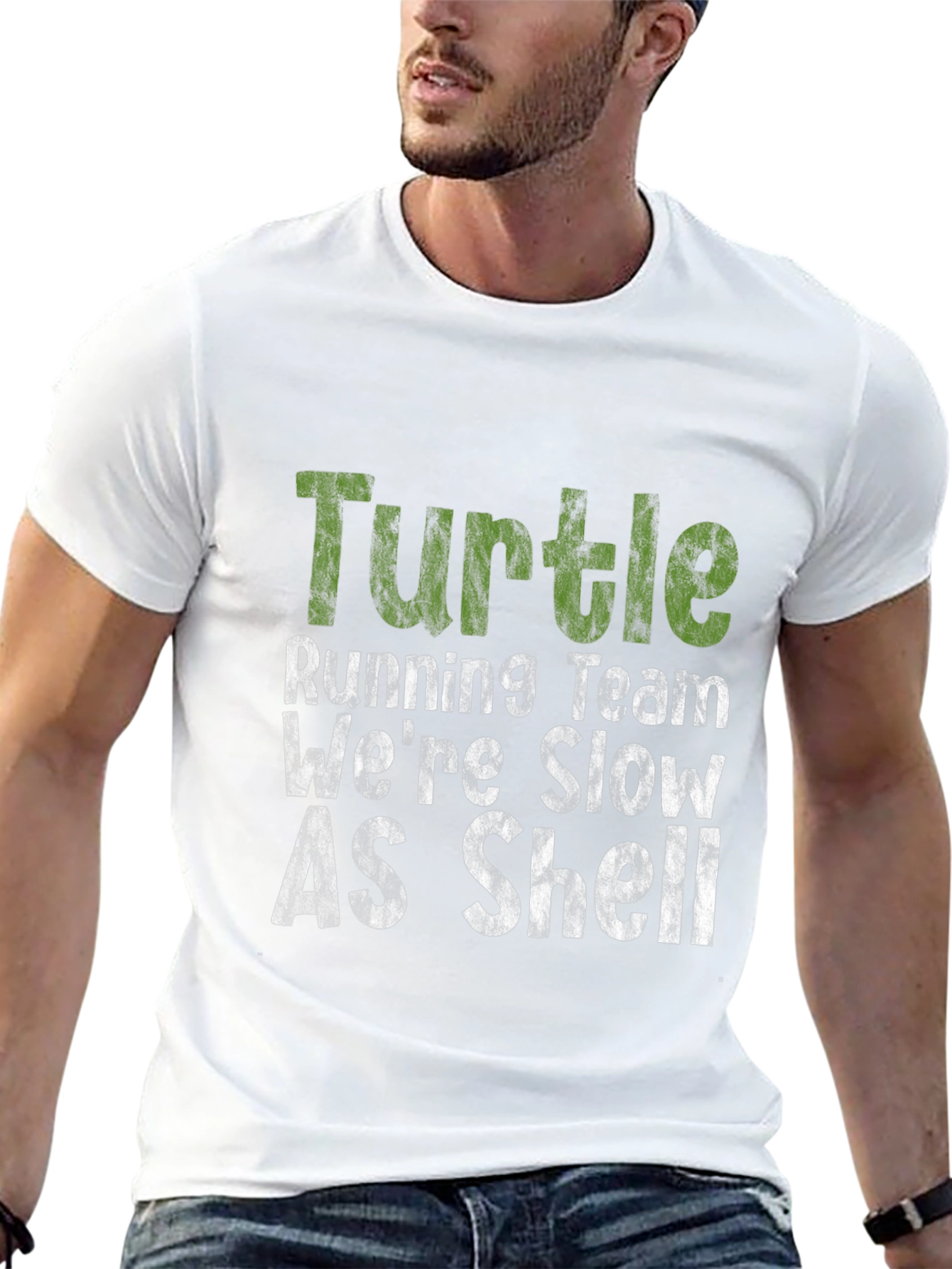 Turtle Running Team Funny Graphic T-Shirt