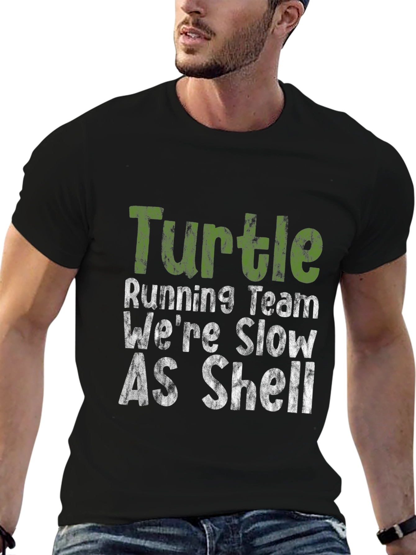 Turtle Running Team Funny Graphic T-Shirt
